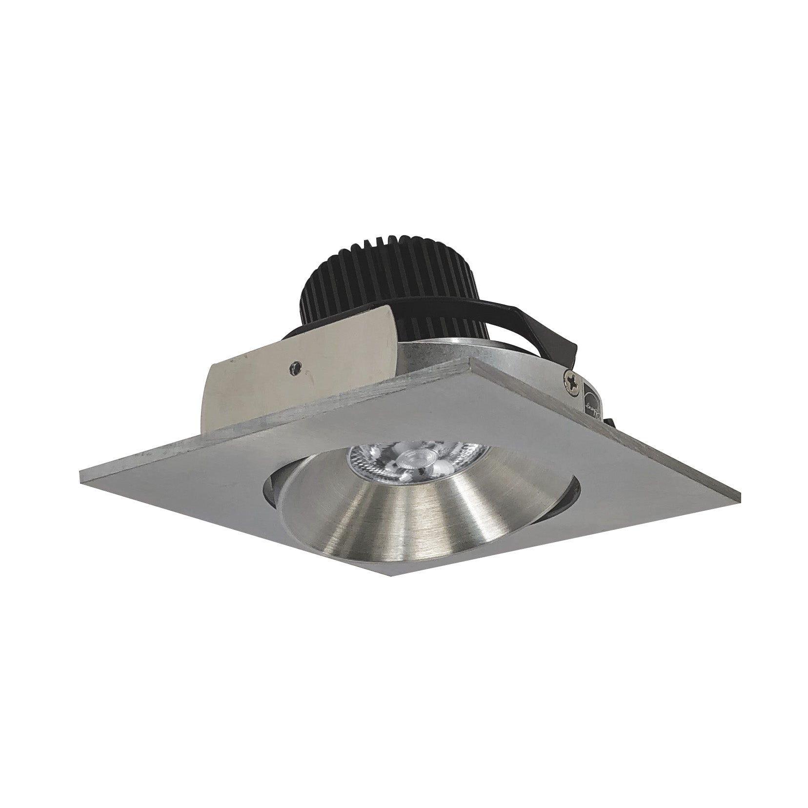 Nora Lighting NIO - 4SC30QNN 4" Iolite LED Square Adjustable Cone Reflector, 10 - Degree Optic, 800lm / 12W, 3000K - Natural Metal Reflector / Natural Metal Flange - Sonic Electric