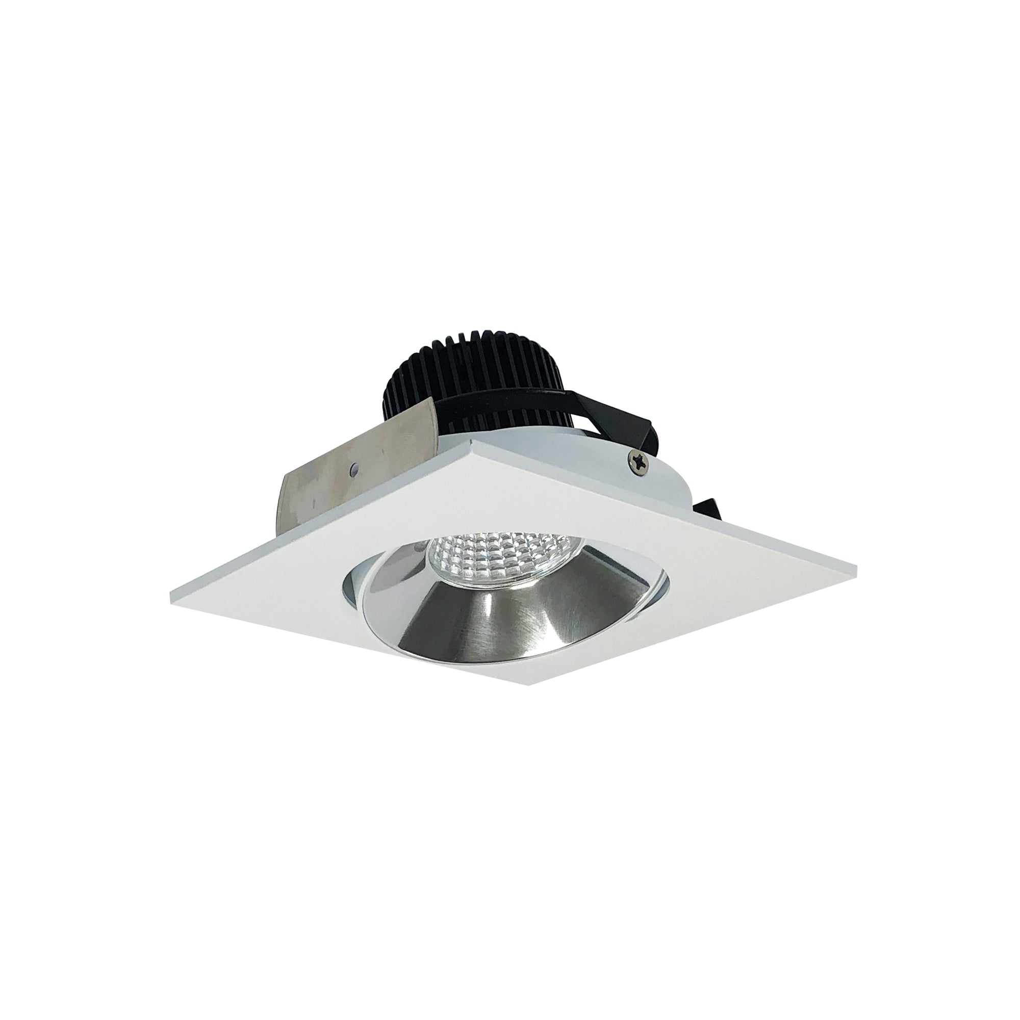 Nora Lighting NIO - 4SC35XCMPW/10 4" Iolite LED Square Adjustable Cone Reflector, 1000lm / 14W, 3500K - Specular Clear Reflector / Matte Powder White Flange - Sonic Electric