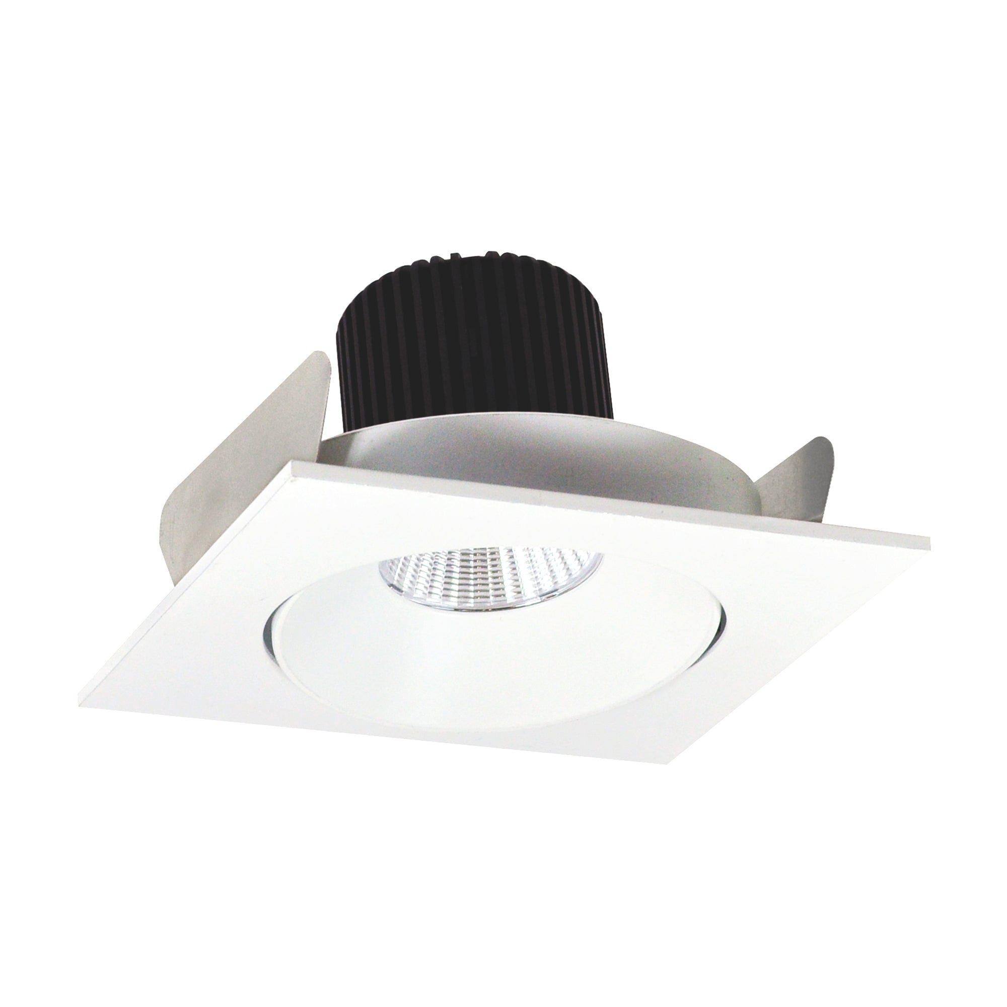 Nora Lighting NIO - 4SC35XMPW/10 4" Iolite LED Square Adjustable Cone Reflector, 1000lm / 14W, 3500K - Matte Powder White Reflector / Matte Powder White Flange - Sonic Electric