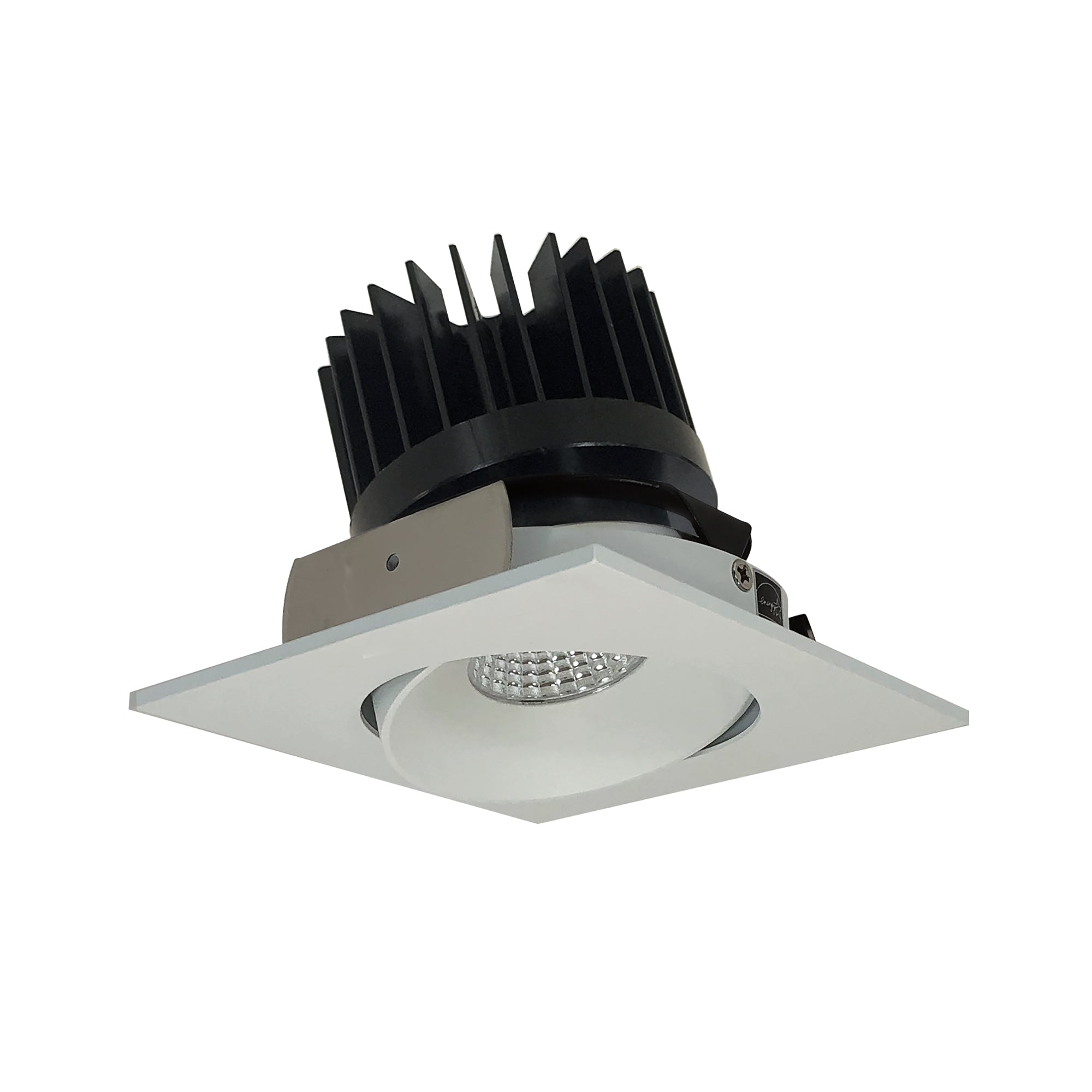 Nora Lighting NIO - 4SC40XWW/HL 4" Iolite LED Square Adjustable Cone Reflector, 1500lm/2000lm/2500lm (varies by housing), 4000K - White Reflector / White Flange - Sonic Electric