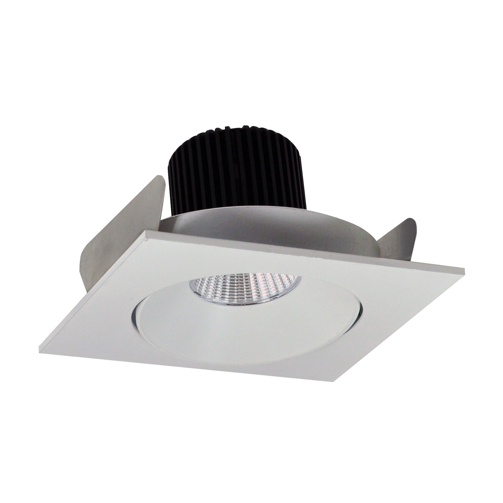 Nora Lighting NIO - 4SC50XWW/10 4" Iolite LED Square Adjustable Cone Reflector, 1000lm / 14W, 5000K - White Reflector / White Flange - Sonic Electric