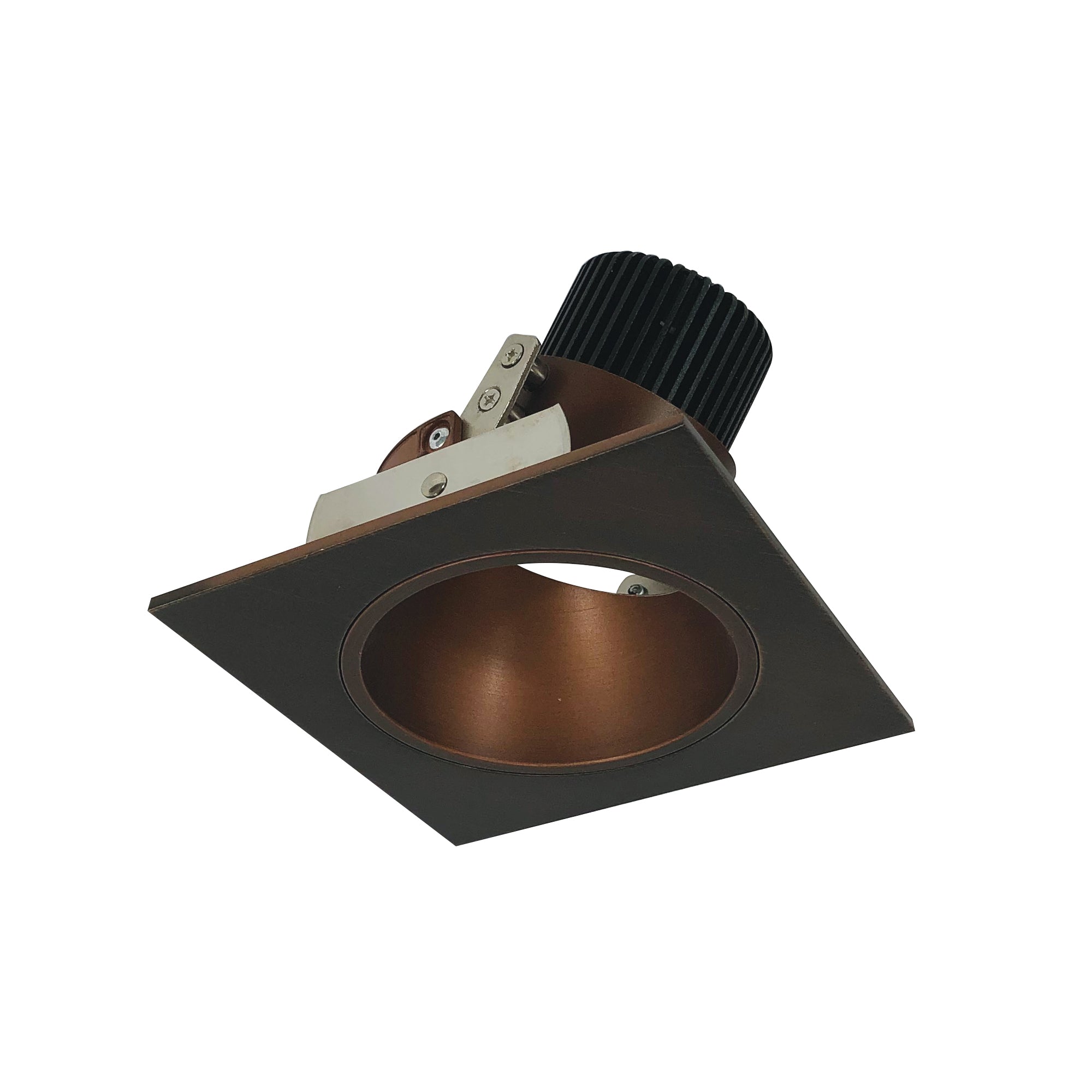 Nora Lighting NIO - 4SD27XBZ/10 4" Iolite LED Square Adjustable Reflector With Round Aperture, 1000lm / 14W, 2700K - Bronze Reflector / Bronze Flange - Sonic Electric