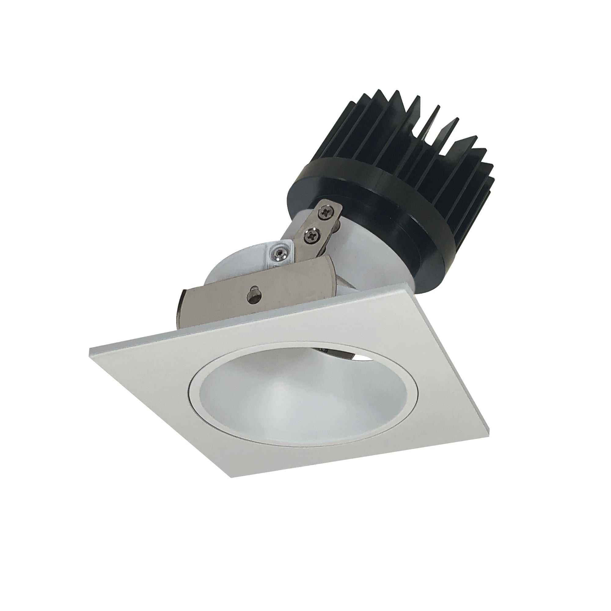 Nora Lighting NIO - 4SD35XWW/HL 4" Iolite LED Square Adjustable Reflector With Round Aperture, 1500lm/2000lm (varies by housing), 3500K - White Reflector / White Flange - Sonic Electric