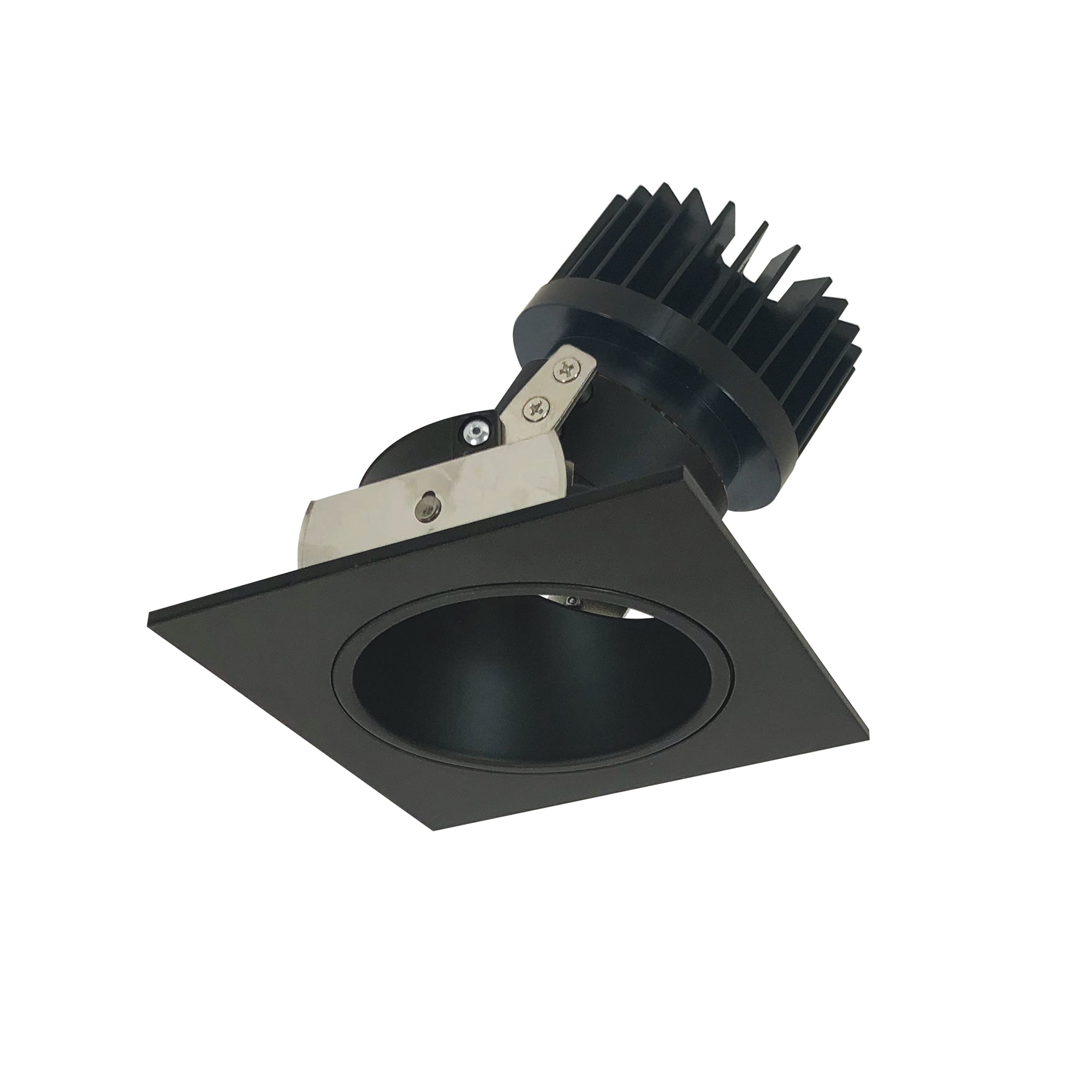 Nora Lighting NIO - 4SD40XBB/HL 4" Iolite LED Square Adjustable Reflector With Round Aperture, 1500lm/2000lm (varies by housing), 4000K - Black Reflector / Black Flange - Sonic Electric
