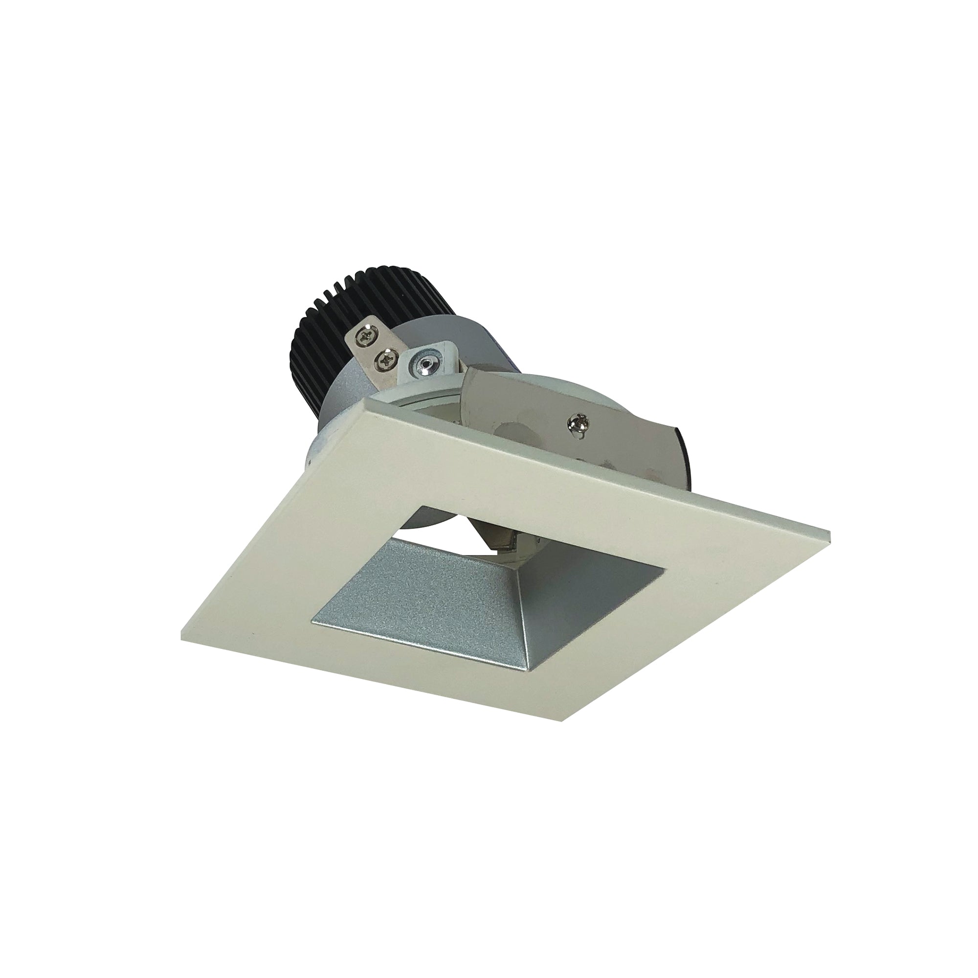 Nora Lighting NIO - 4SDSQ30QHW 4" Iolite LED Square Adjustable Reflector With Square Aperture, 10 - Degree Optic, 800lm / 12W, 3000K - Haze Reflector / White Flange - Sonic Electric