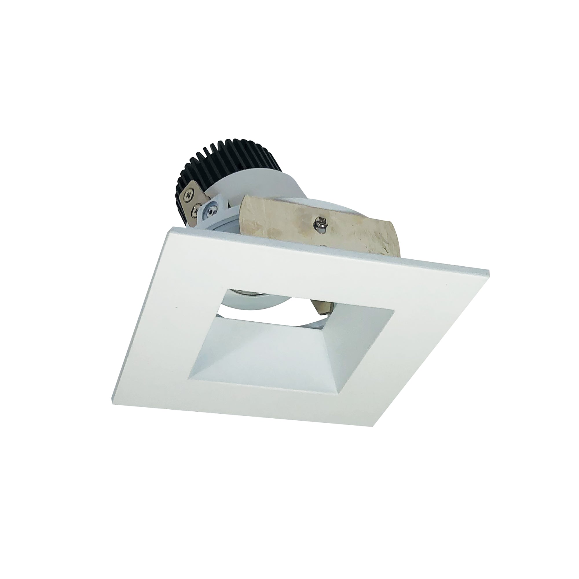 Nora Lighting NIO - 4SDSQ40QMPW 4" Iolite LED Square Adjustable Reflector With Square Aperture, 10 - Degree Optic, 800lm / 12W, 4000K - Matte Powder White Reflector / Matte Powder White Flange - Sonic Electric