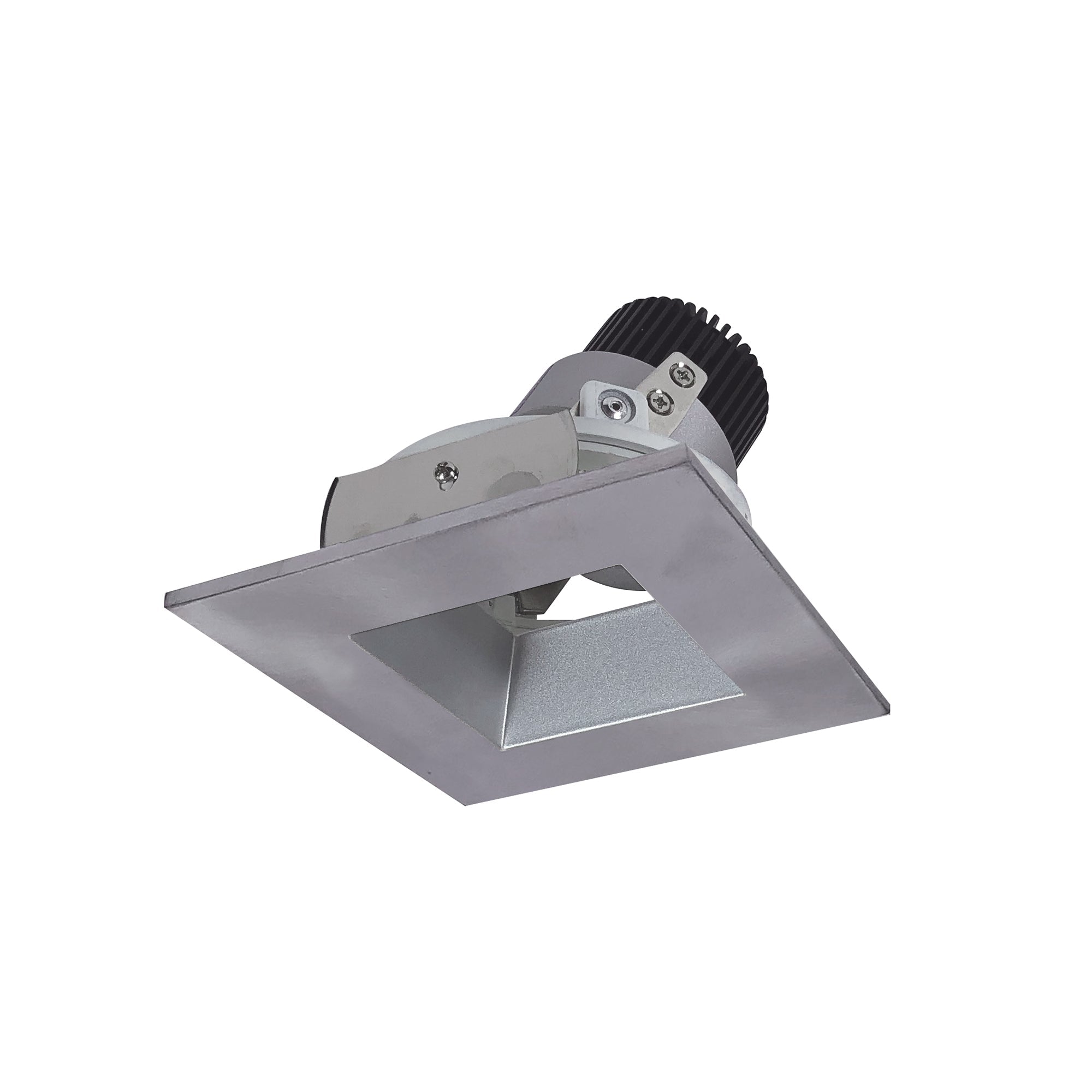 Nora Lighting NIO - 4SDSQCDXHN 4" Iolite LED Square Adjustable Reflector With Square Aperture, 800lm / 14W, Comfort Dim - Haze Reflector / Natural Metal Flange - Sonic Electric