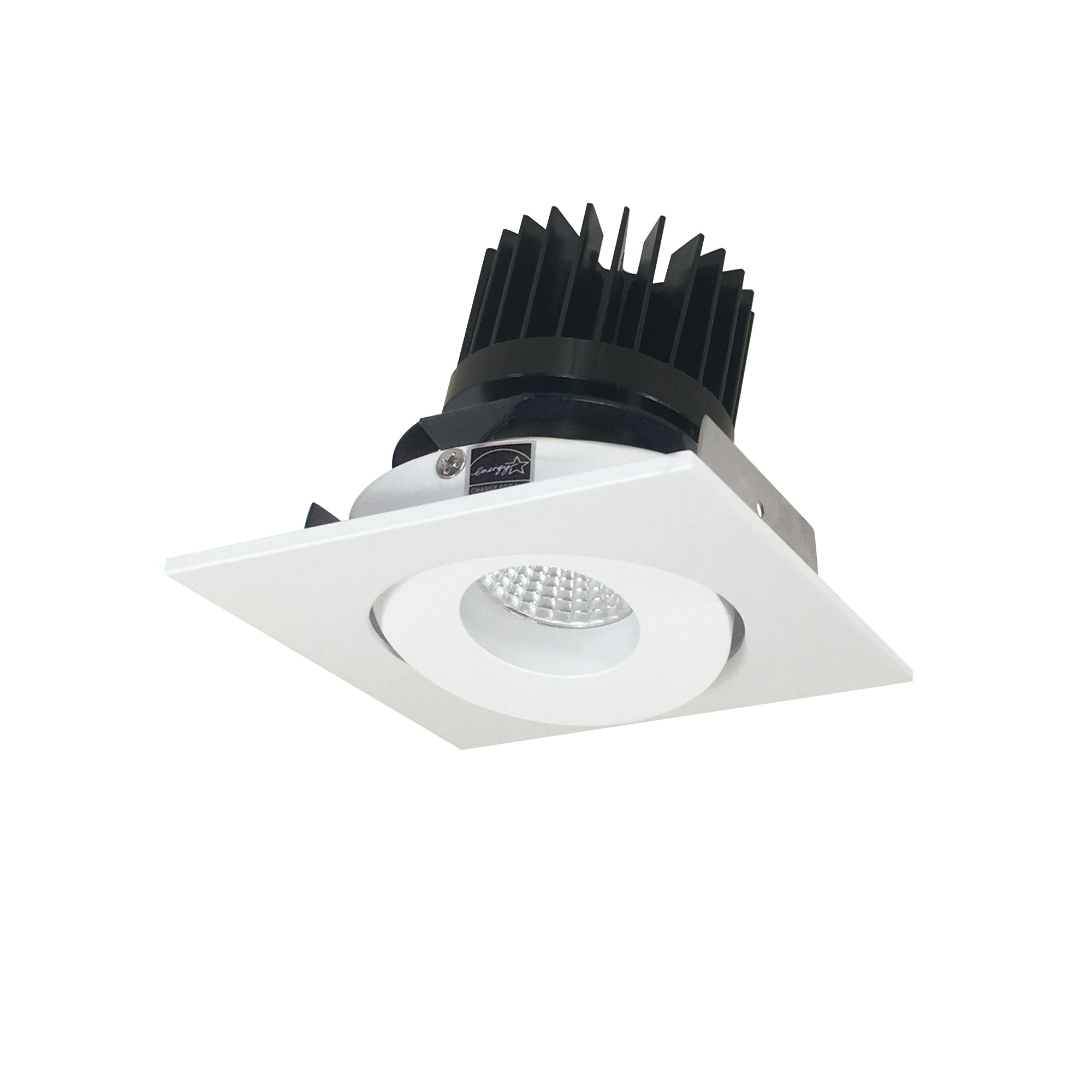 Nora Lighting NIO - 4SG27XMPW/HL 4" Iolite LED Square Adjustable Gimbal, 1500lm/2000lm/2500lm (varies by housing), 2700K - Matte Powder White - Sonic Electric