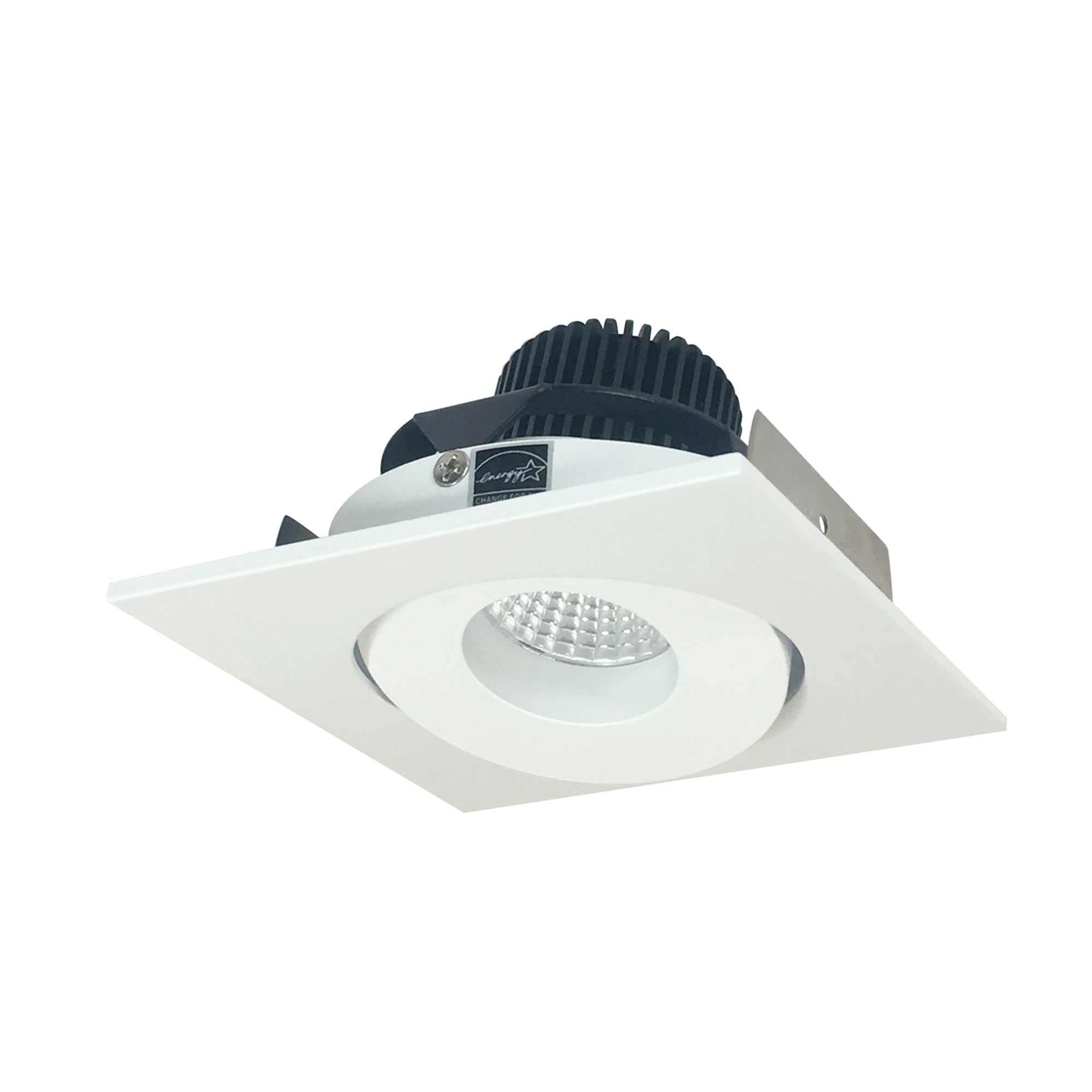 Nora Lighting NIO - 4SG50XMPW/10 4" Iolite LED Square Adjustable Gimbal, 1000lm / 14W, 5000K - Matte Powder White - Sonic Electric
