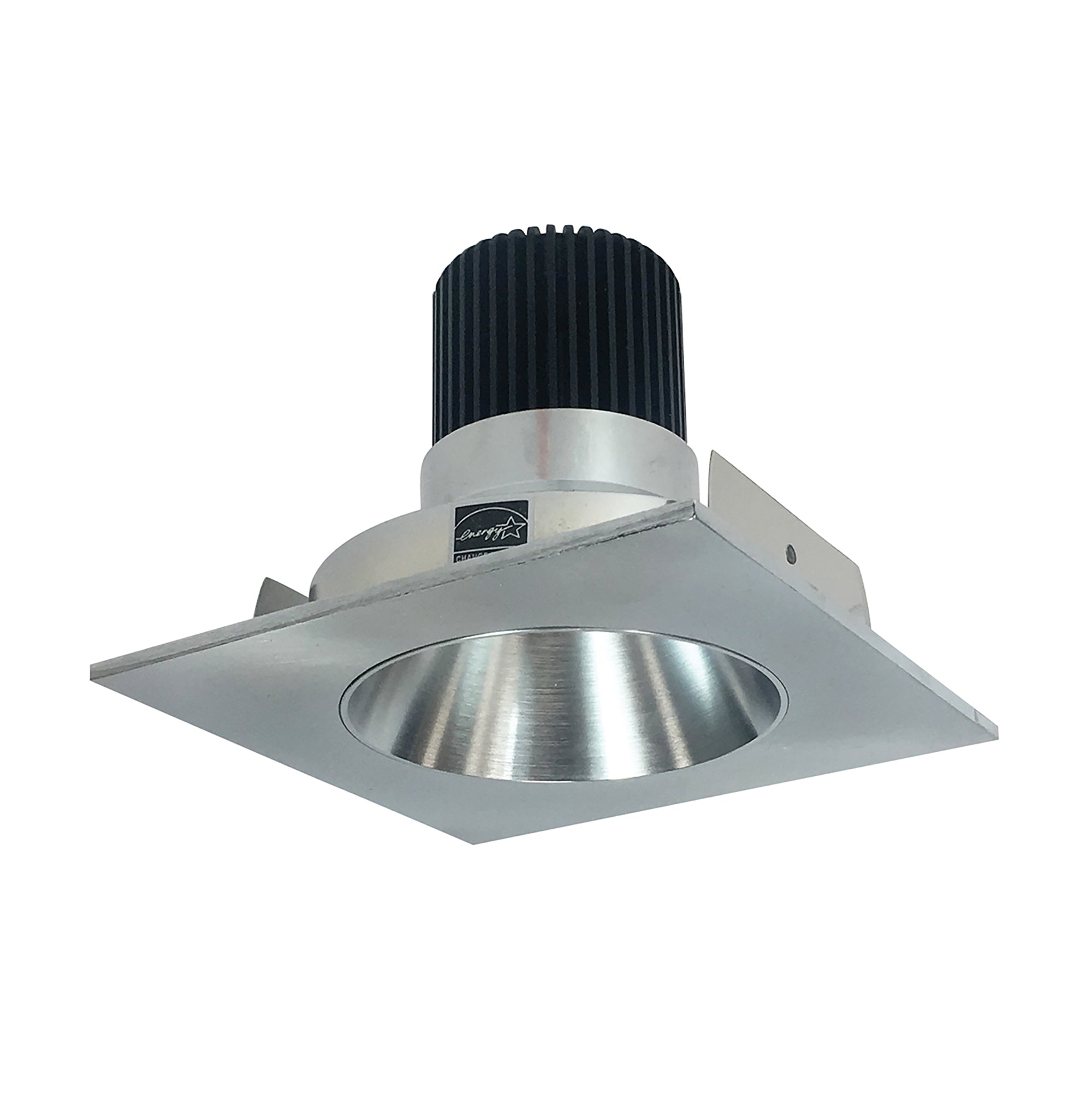 Nora Lighting NIO - 4SNDC27XNN/10 4" Iolite LED Square Reflector With Round Aperture, 1000lm / 14W, 2700K - Natural Metal Reflector / Natural Metal Flange - Sonic Electric
