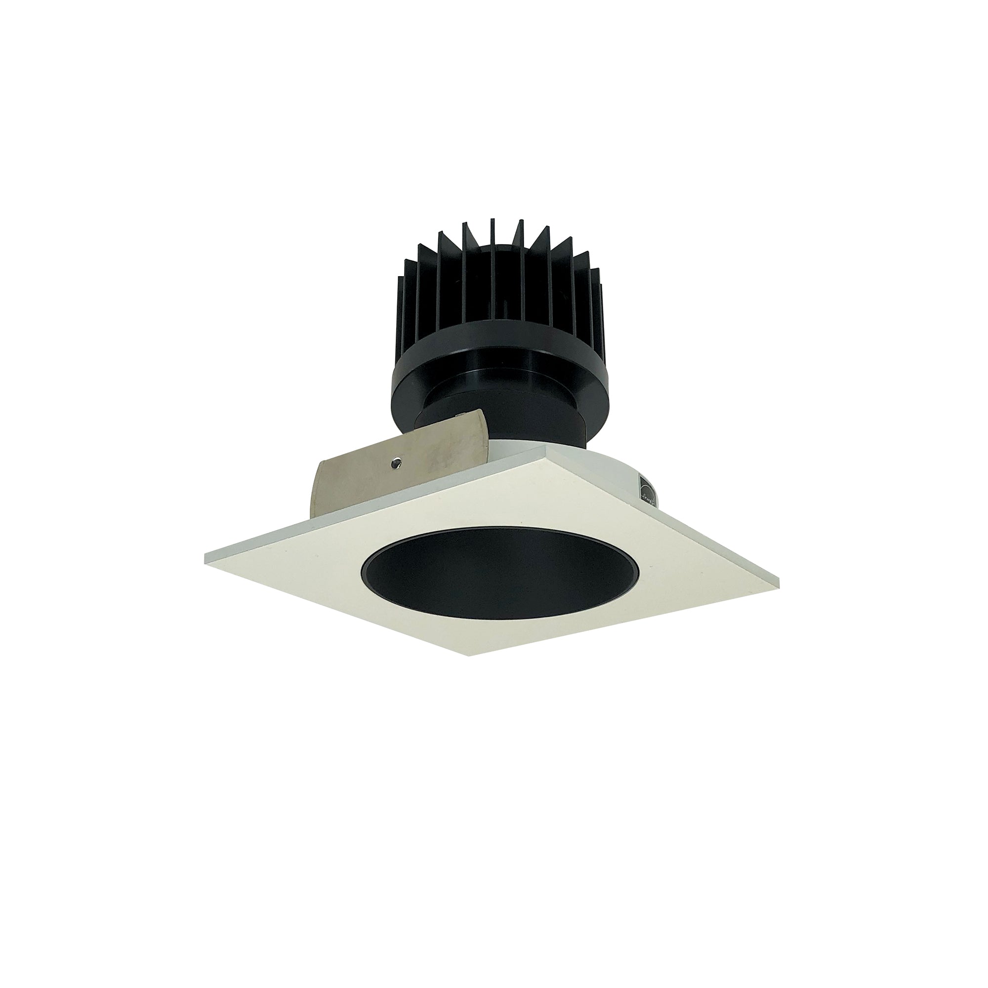 Nora Lighting NIO - 4SNDC30XBW/HL 4" Iolite LED Square Reflector With Round Aperture, 1500lm/2000lm/2500lm (varies by housing), 3000K - Black Reflector / White Flange - Sonic Electric