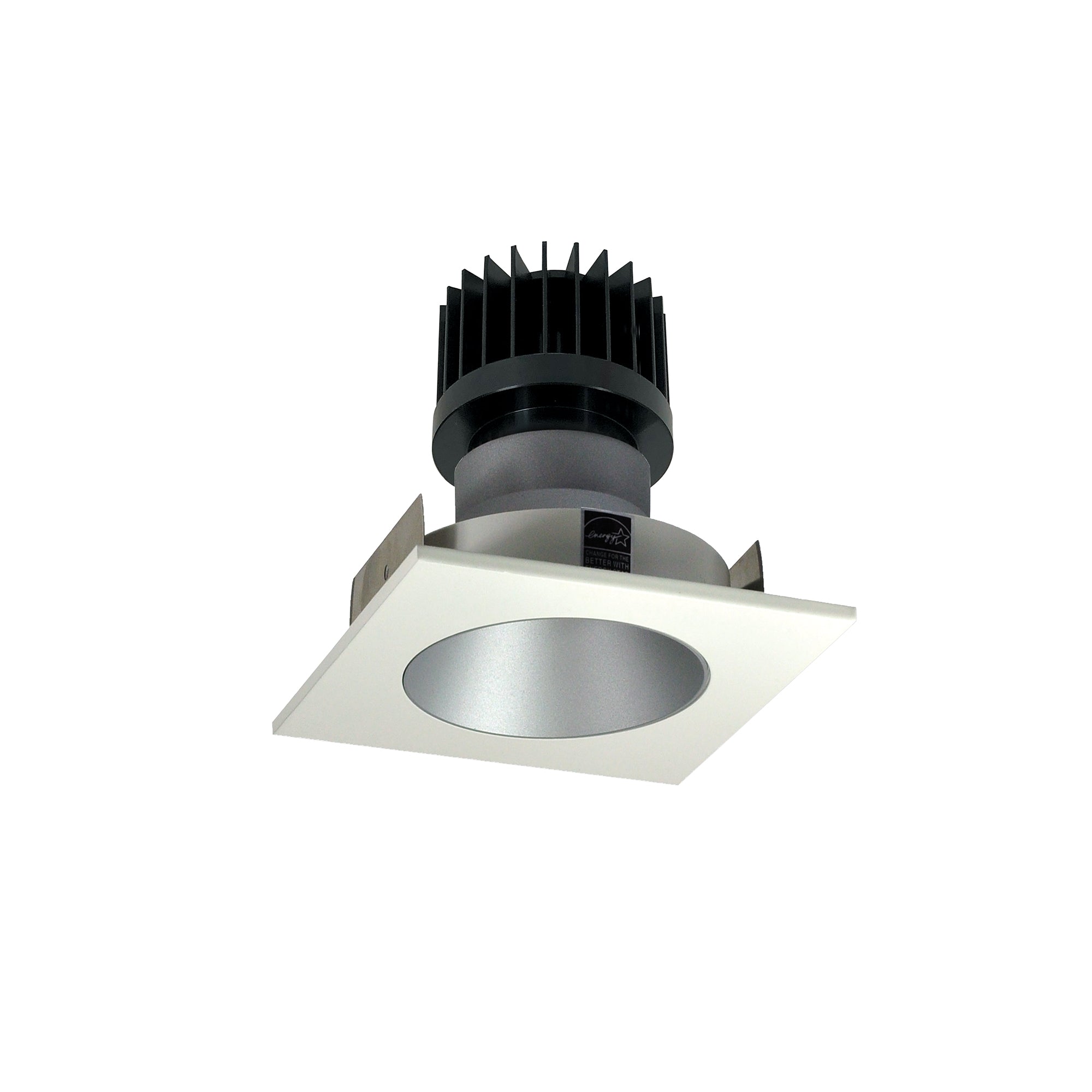 Nora Lighting NIO - 4SNDC30XHZMPW/HL 4" Iolite LED Square Reflector With Round Aperture, 1500lm/2000lm/2500lm (varies by housing), 3000K - Haze Reflector / Matte Powder White Flange - Sonic Electric