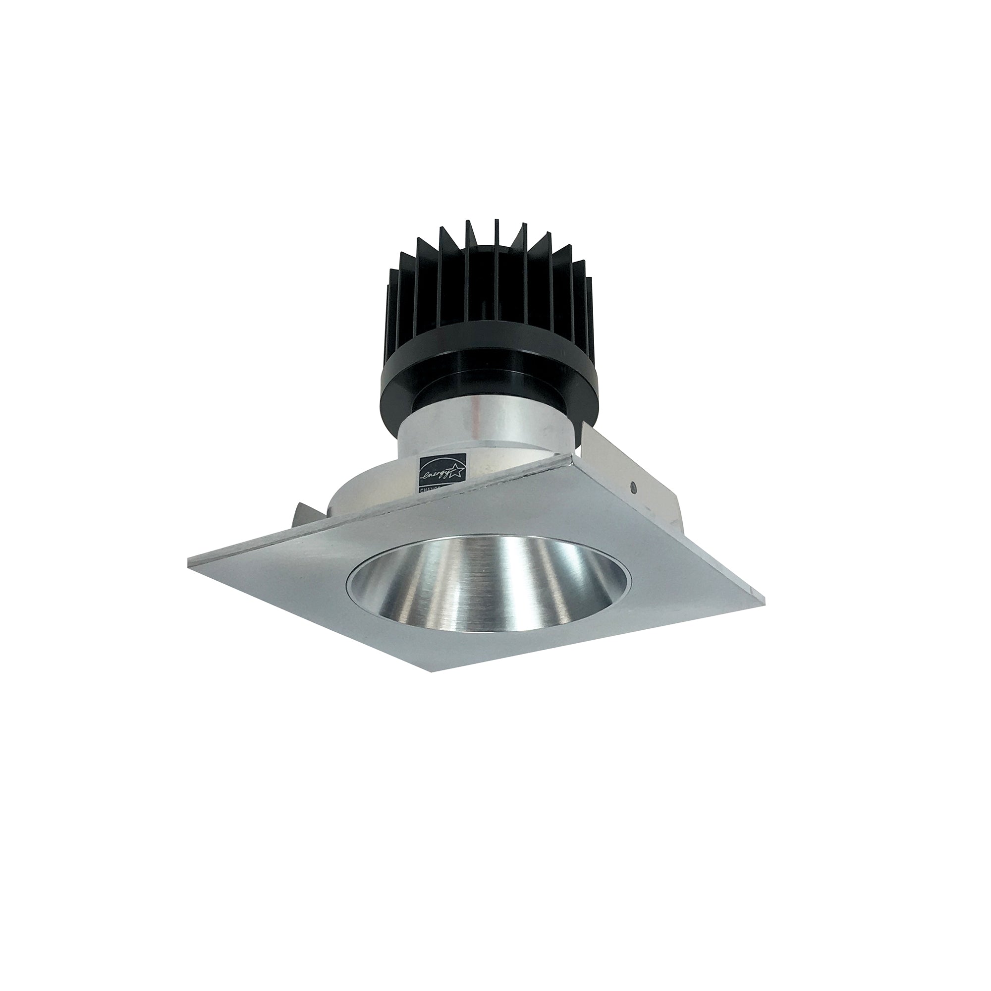 Nora Lighting NIO - 4SNDC40XNN/HL 4" Iolite LED Square Reflector With Round Aperture, 1500lm/2000lm/2500lm (varies by housing), 4000K - Natural Metal Reflector / Natural Metal Flange - Sonic Electric