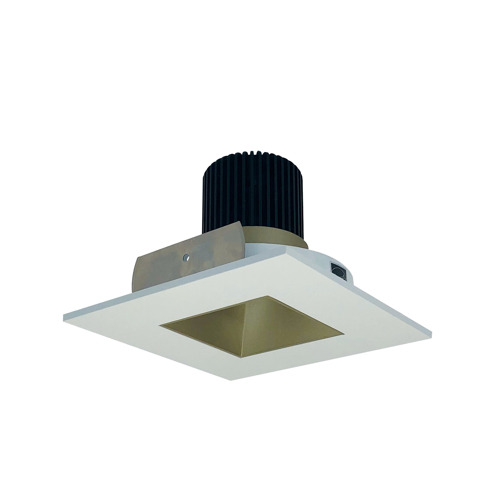 Nora Lighting NIO - 4SNDSQ40QCHMPW 4" Iolite LED Square Reflector With Square Aperture, 10 - Degree Optic, 800lm / 12W, 4000K - Champagne Haze Reflector / Matte Powder White Flange - Sonic Electric