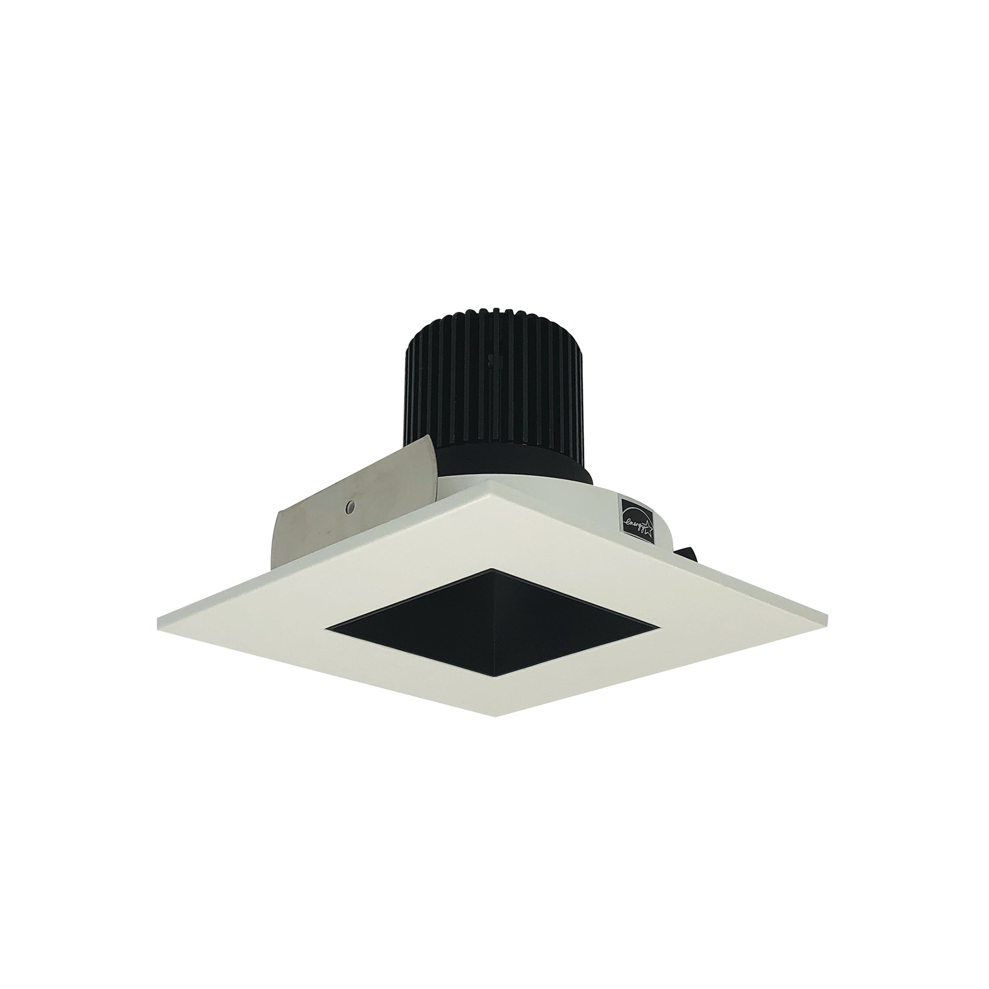 Nora Lighting NIO - 4SNDSQ50XBW 4" Iolite LED Square Reflector With Square Aperture, 800lm / 14W, 5000K - Black Reflector / White Flange - Sonic Electric