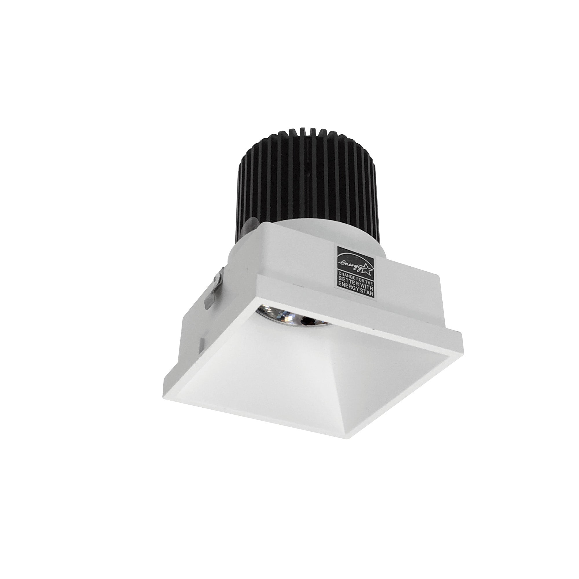 Nora Lighting NIO - 4STLNDC27QMPW 4" Iolite LED Square Trimless Downlight, 10 - Degree Optic, 800lm / 12W, 2700K - Matte Powder White - Sonic Electric