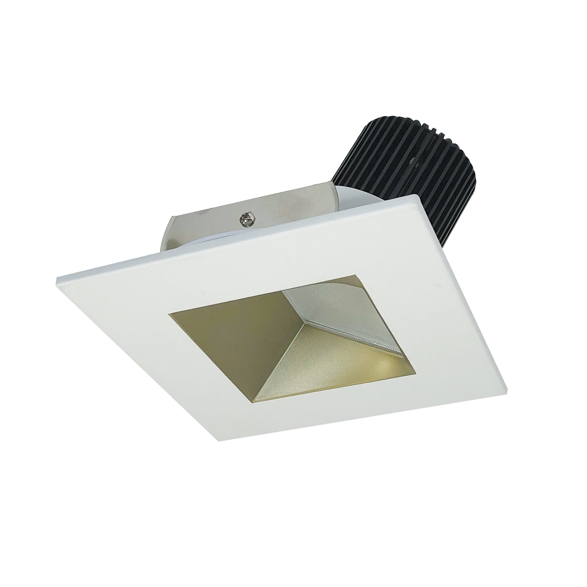 Nora Lighting NIO - 4SW50XCHMPW 4" Iolite LED Square Wall Wash, 800lm / 14W, 5000K, Champagne Haze Reflector / Matte Powder White Flange - Sonic Electric
