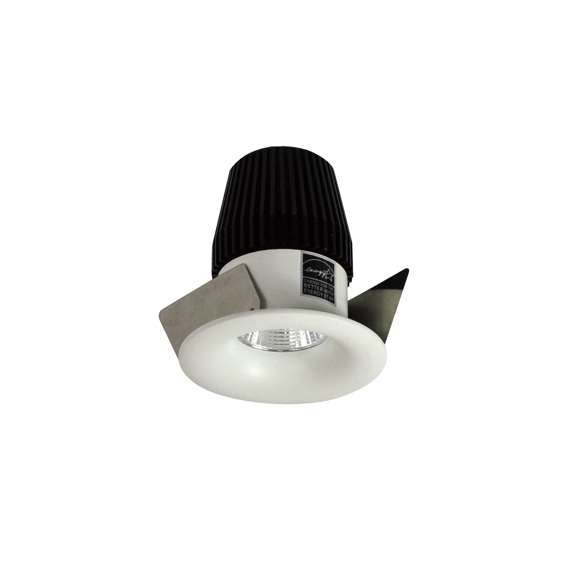 Nora Lighting NIOB - 1RNB27XWW 1" Iolite LED BWF Round Bullnose, 600lm, 2700K, White Reflector / White Flange - Sonic Electric