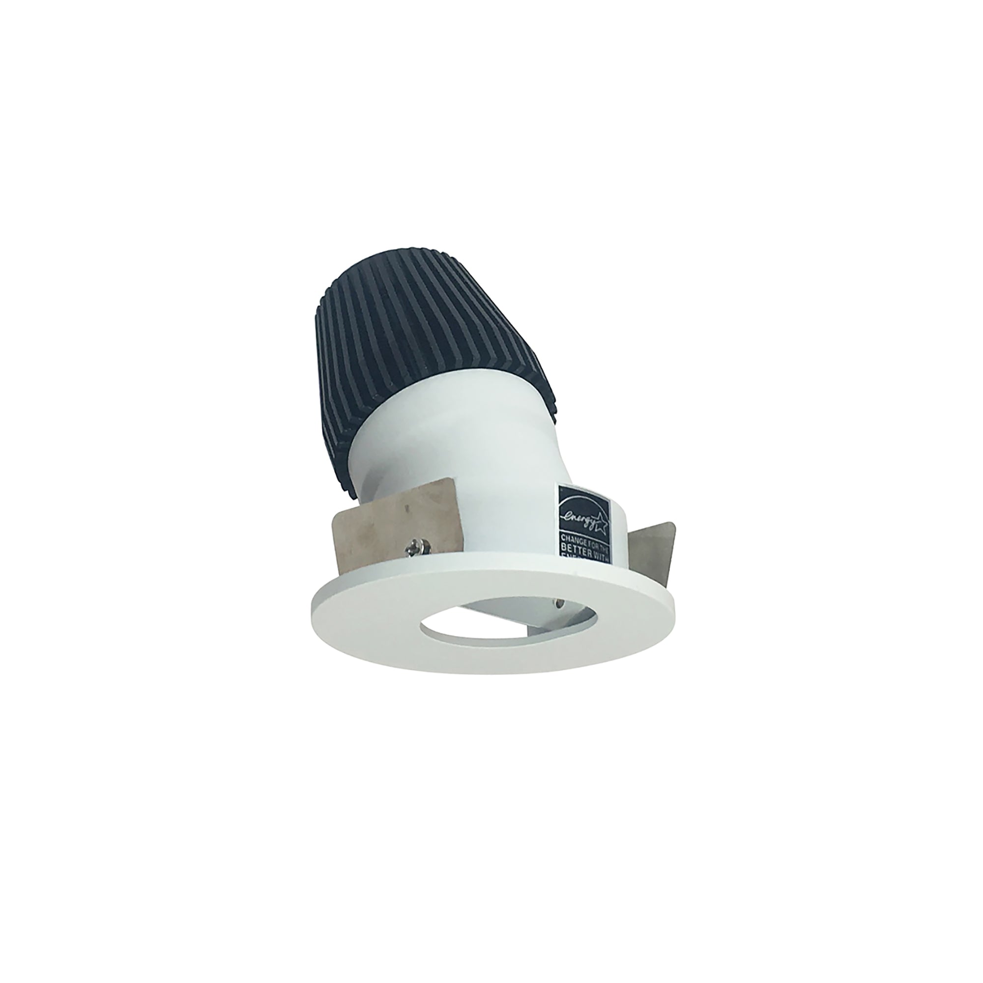 Nora Lighting NIOB - 1RSL35XMPW 1" Iolite LED BWF Round Adjustable Slot Aperture, 600lm, 3500K, Matte Powder White Slot Aperture / Matte Powder White Flange - Sonic Electric