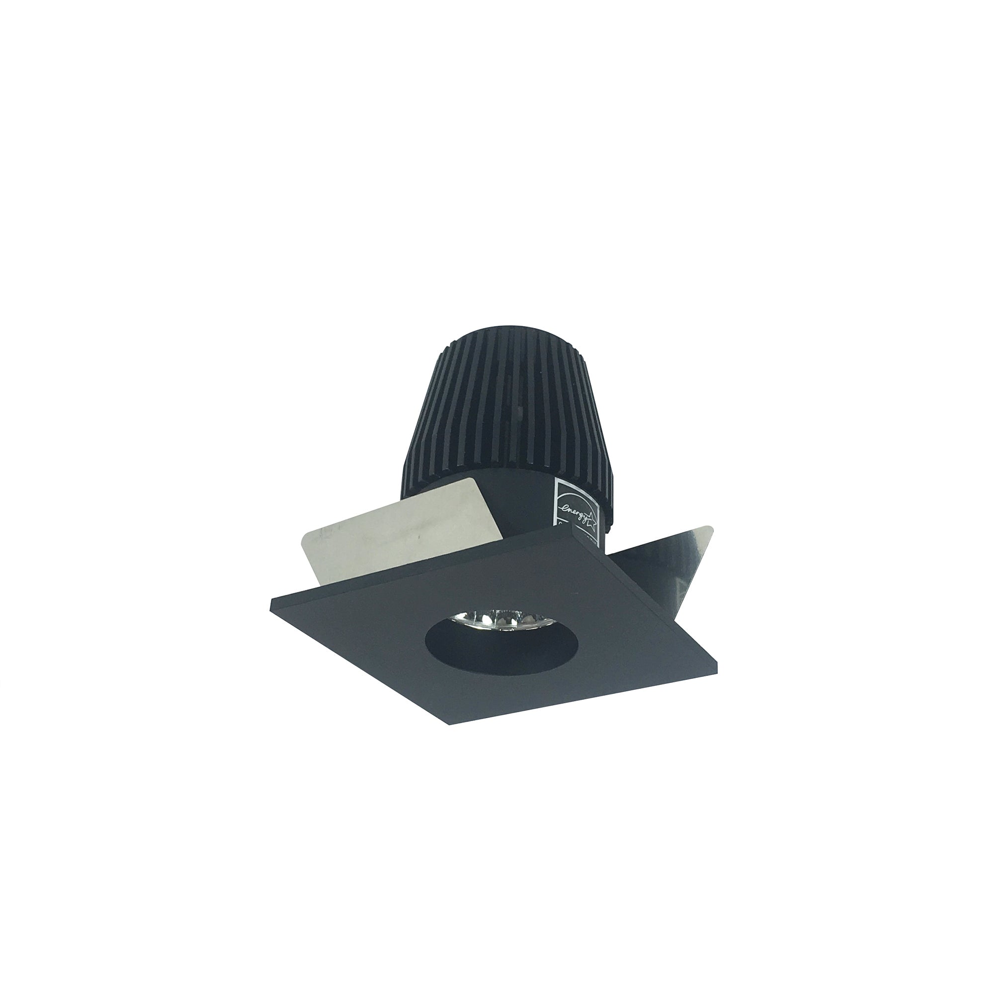 Nora Lighting NIOB - 1SNG35XBB 1" Iolite LED BWF Square Reflector with Round Aperture, 600lm, 3500K, Black Reflector with Round Aperture / Black Flange - Sonic Electric