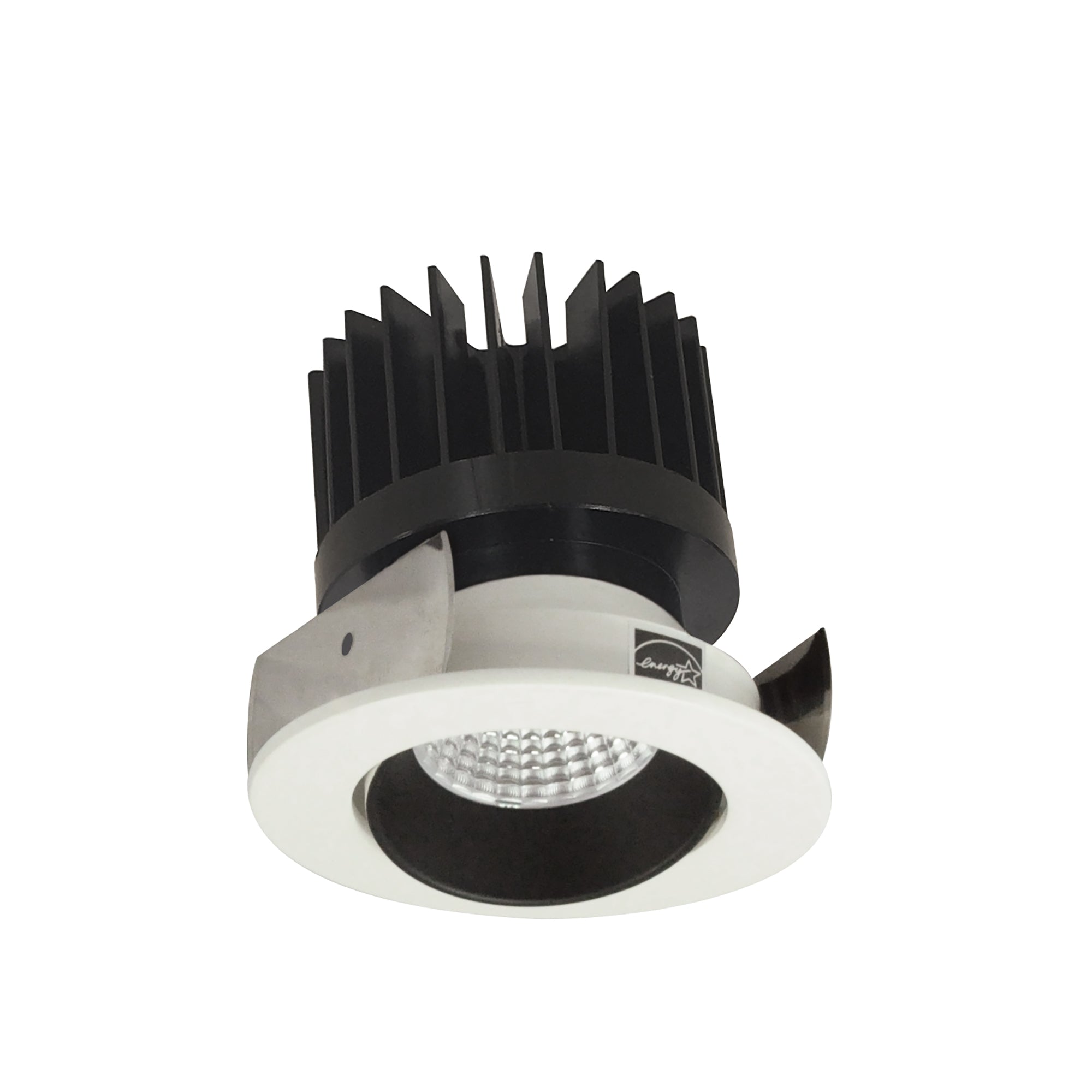 Nora Lighting NIOB - 2RC30XBW/HL 2" Iolite LED Round Adjustable Cone Reflector, 1500lm/2000lm/2500lm (varies by housing), 3000K, Black Reflector / White Flange - Sonic Electric
