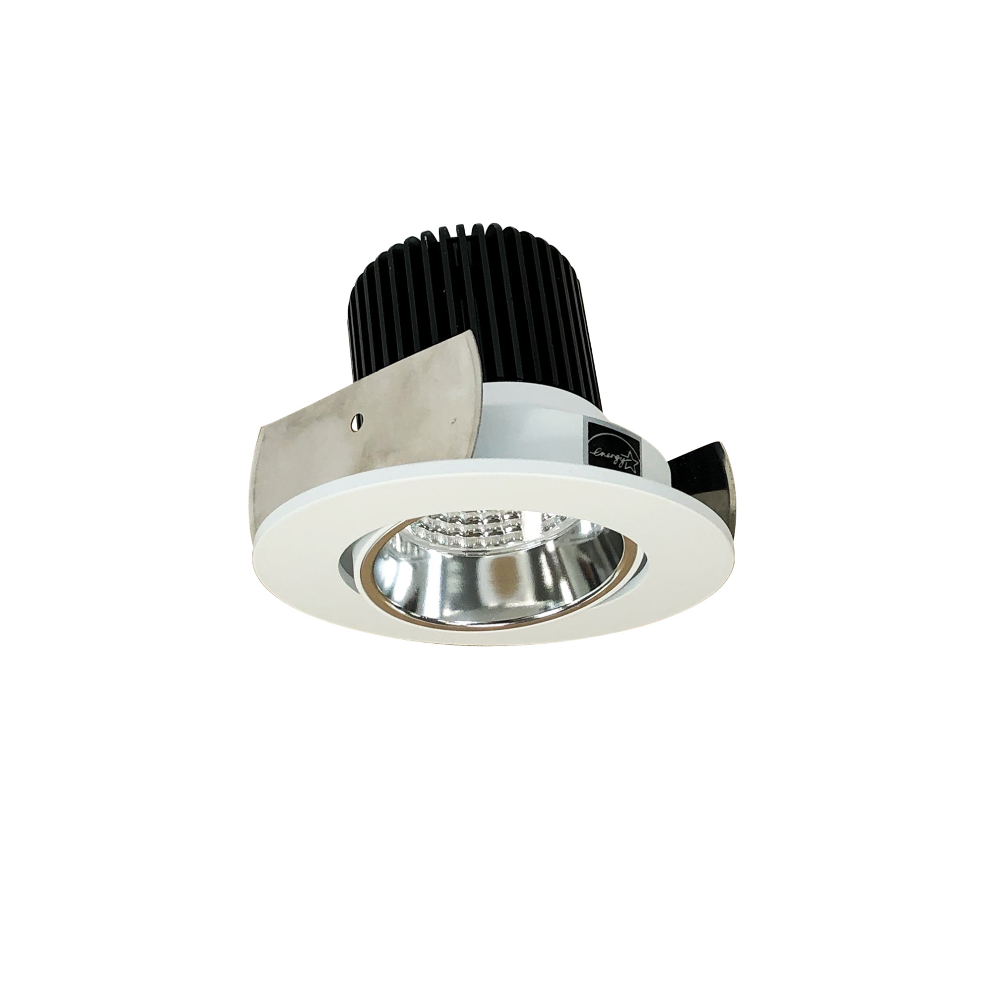 Nora Lighting NIOB - 2RC30XCMPW/10 2" Iolite LED Round Adjustable Cone Reflector, 1000lm / 14W, 3000K, Specular Clear Reflector / Matte Powder White Flange - Sonic Electric