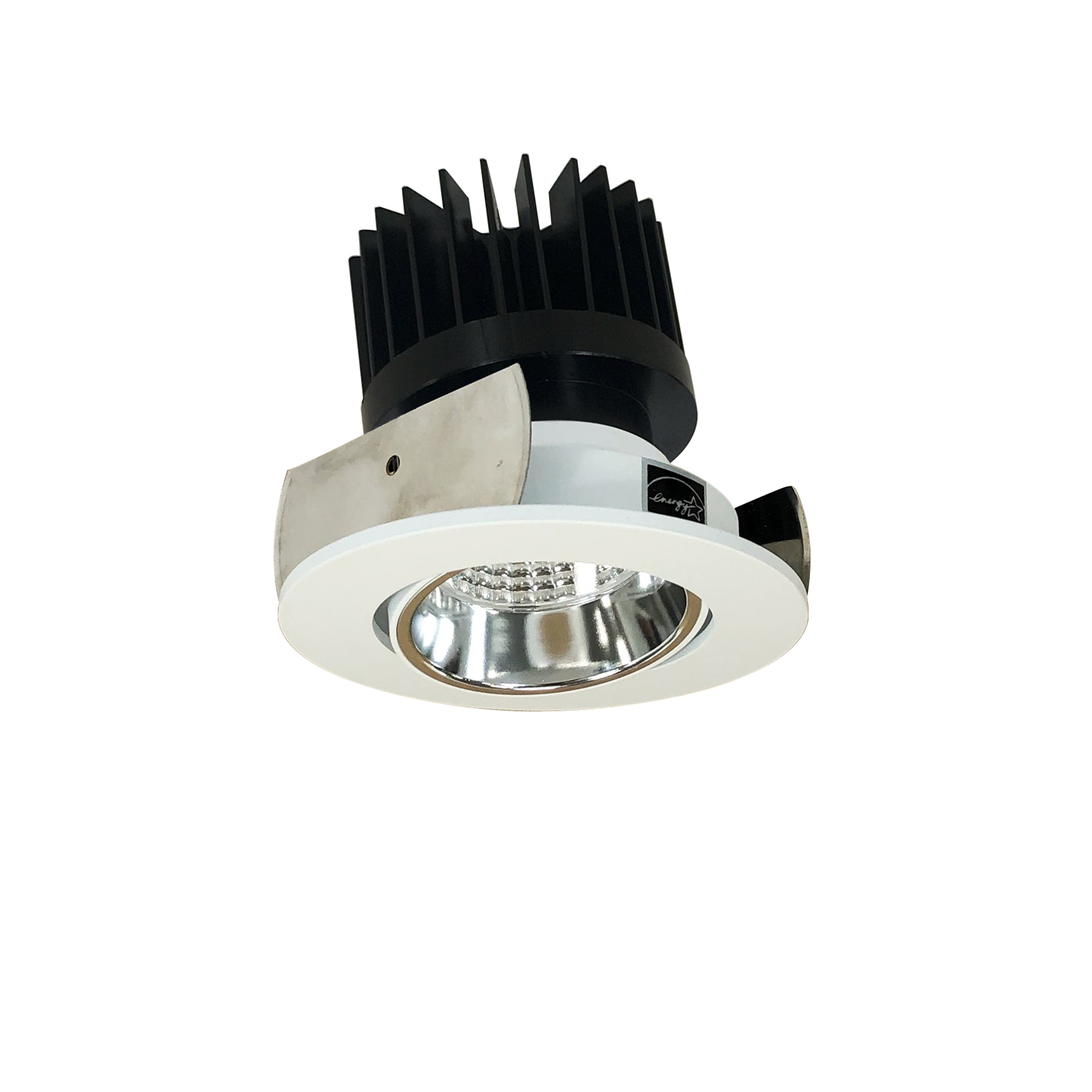 Nora Lighting NIOB - 2RC30XCMPW/HL 2" Iolite LED Round Adjustable Cone Reflector, 1500lm/2000lm/2500lm (varies by housing), 3000K, Specular Clear Reflector / Matte Powder White Flange - Sonic Electric