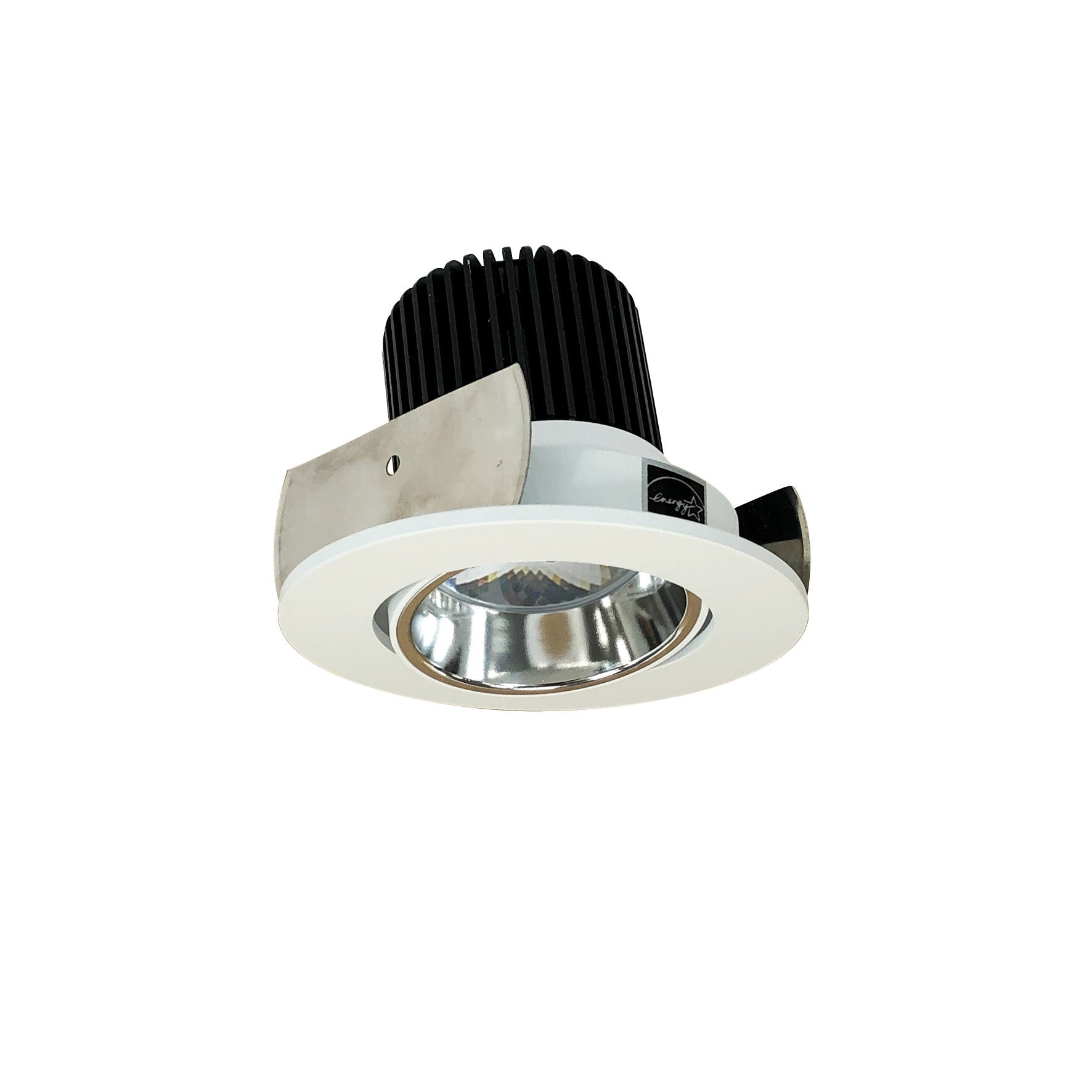 Nora Lighting NIOB - 2RC40QCMPW 2" Iolite LED Round Adjustable Cone Reflector, 10 - Degree Optic, 800lm / 12W, 4000K, Specular Clear Reflector / Matte Powder White Flange - Sonic Electric