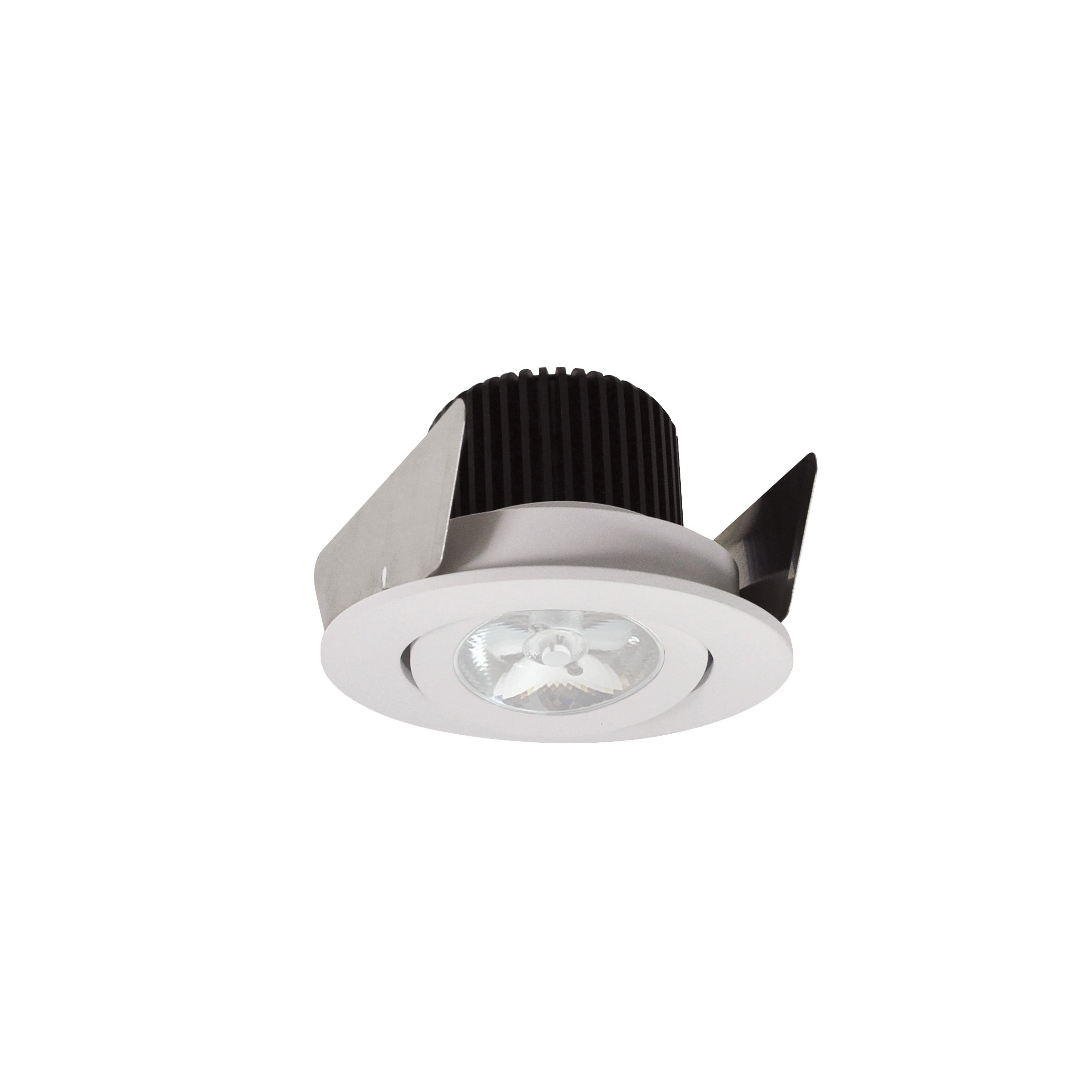 Nora Lighting NIOB - 2RG35QWW 2" Iolite LED Round Adjustable Gimbal, 10 - Degree Optic, 850lm / 12W, 3500K, White Finish - Sonic Electric