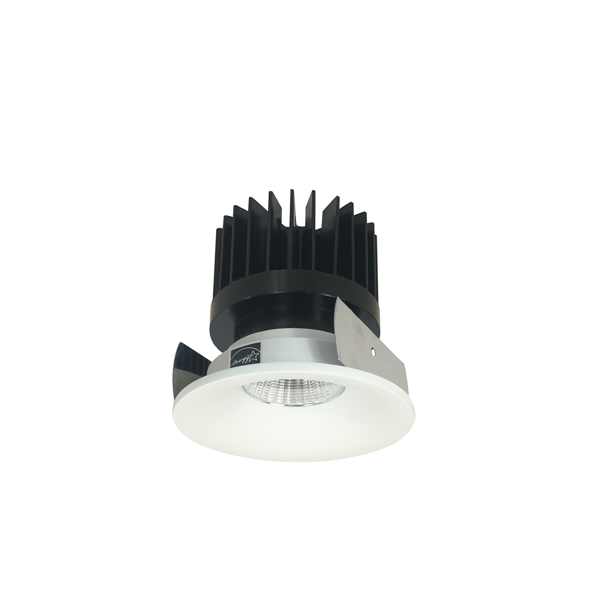Nora Lighting NIOB - 2RNB40XMPW/HL 2" Iolite LED Round Bullnose, 1500lm/2000lm/2500lm (varies by housing), 4000K, Matte Powder White Finish - Sonic Electric