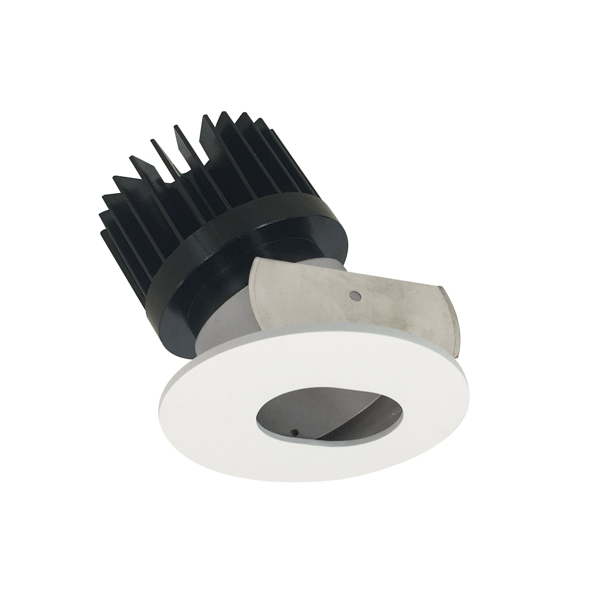 Nora Lighting NIOB - 2RSL30XMPW/HL 2" Iolite LED Round Adjustable Slot Aperture, 1500lm/2000lm/2500lm (varies by housing), 3000K, Matte Powder White Slot Aperture / Matte Powder White Flange - Sonic Electric