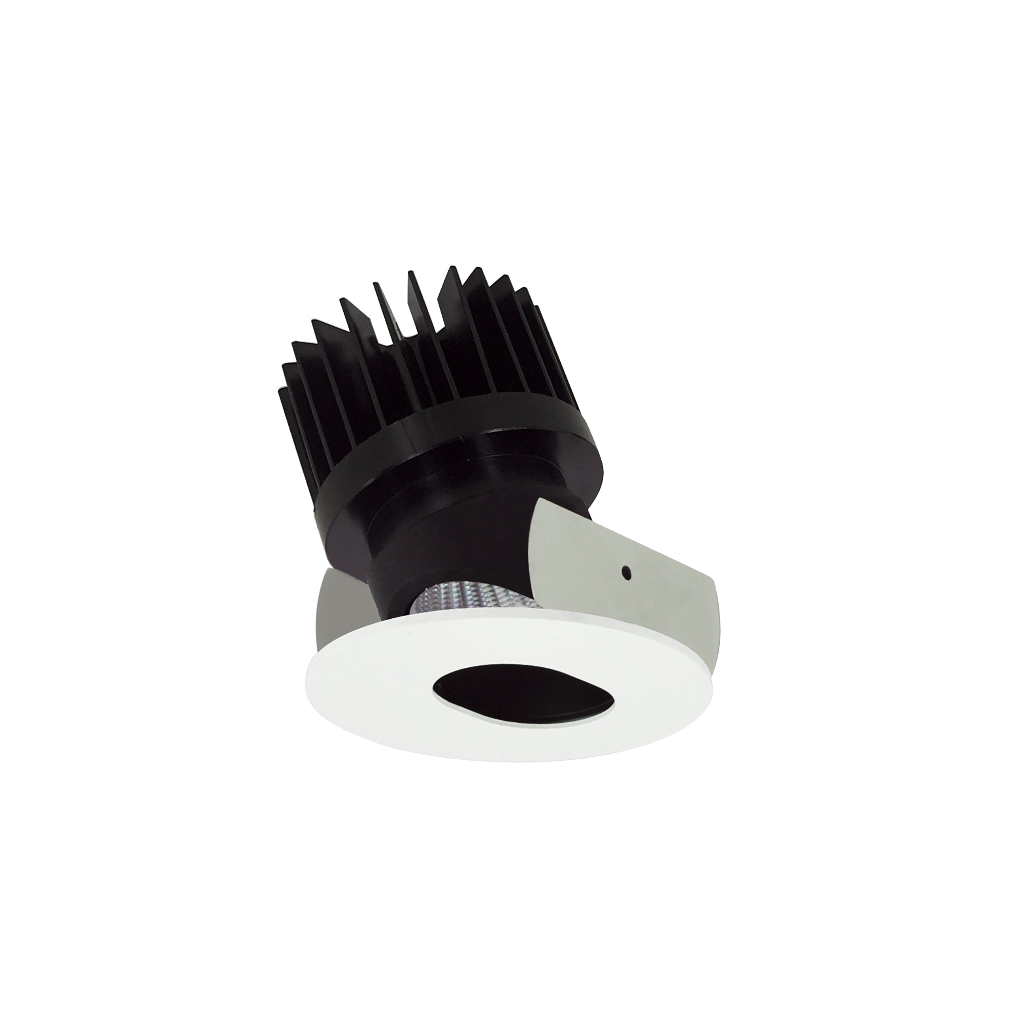 Nora Lighting NIOB - 2RSL40XBMPW/HL 2" Iolite LED Round Adjustable Slot Aperture, 1500lm/2000lm/2500lm (varies by housing), 4000K, Black Slot Aperture / Matte Powder White Flange - Sonic Electric