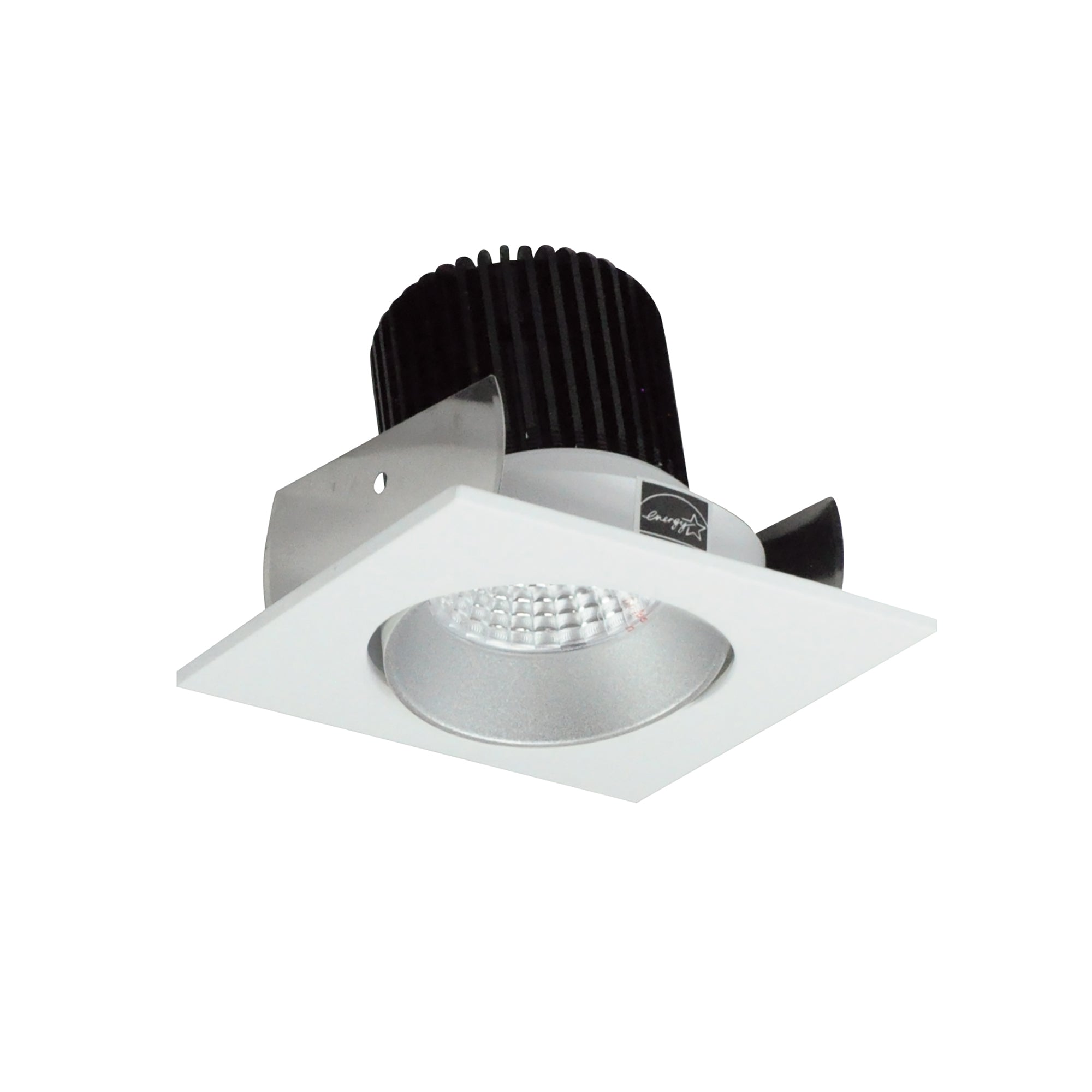 Nora Lighting NIOB - 2SC27XHZMPW/10 2" Iolite LED Square Adjustable Cone Reflector, 1000lm / 14W, 2700K, Haze Reflector / Matte Powder White Flange - Sonic Electric