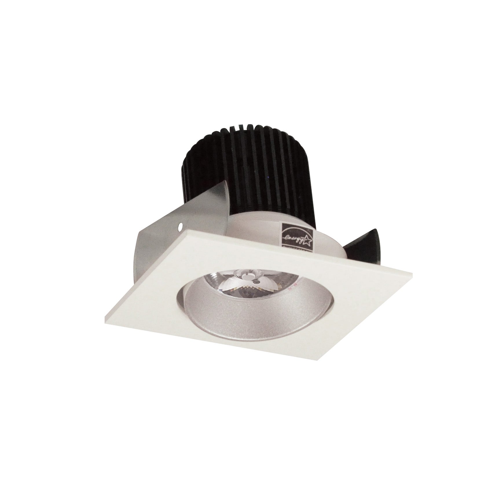 Nora Lighting NIOB - 2SC30QHW 2" Iolite LED Square Adjustable Cone Reflector, 10 - Degree Optic, 800lm / 12W, 3000K, Haze Reflector / White Flange - Sonic Electric