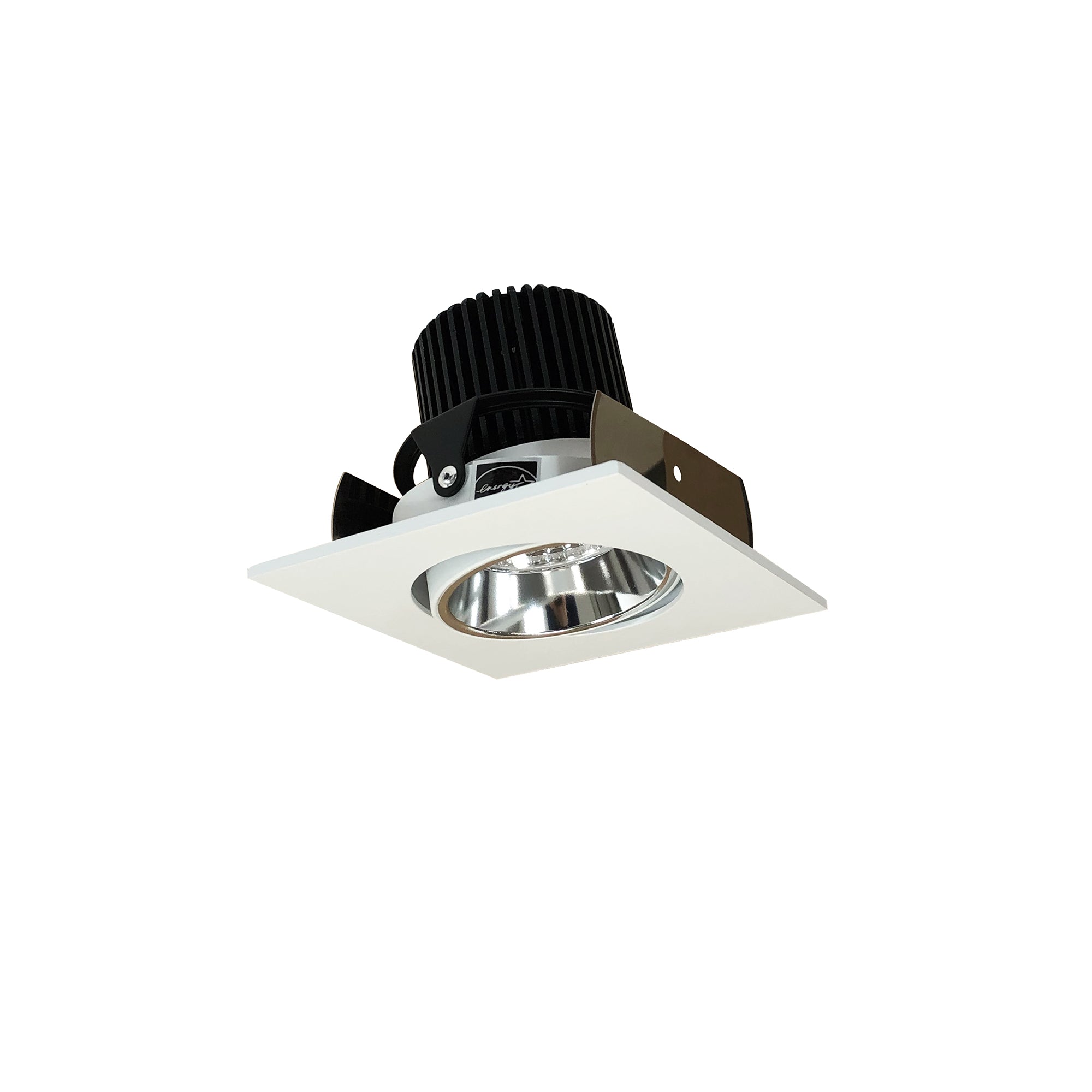 Nora Lighting NIOB - 2SC35XCMPW/10 2" Iolite LED Square Adjustable Cone Reflector, 1000lm / 14W, 3500K, Specular Clear Reflector / Matte Powder White Flange - Sonic Electric