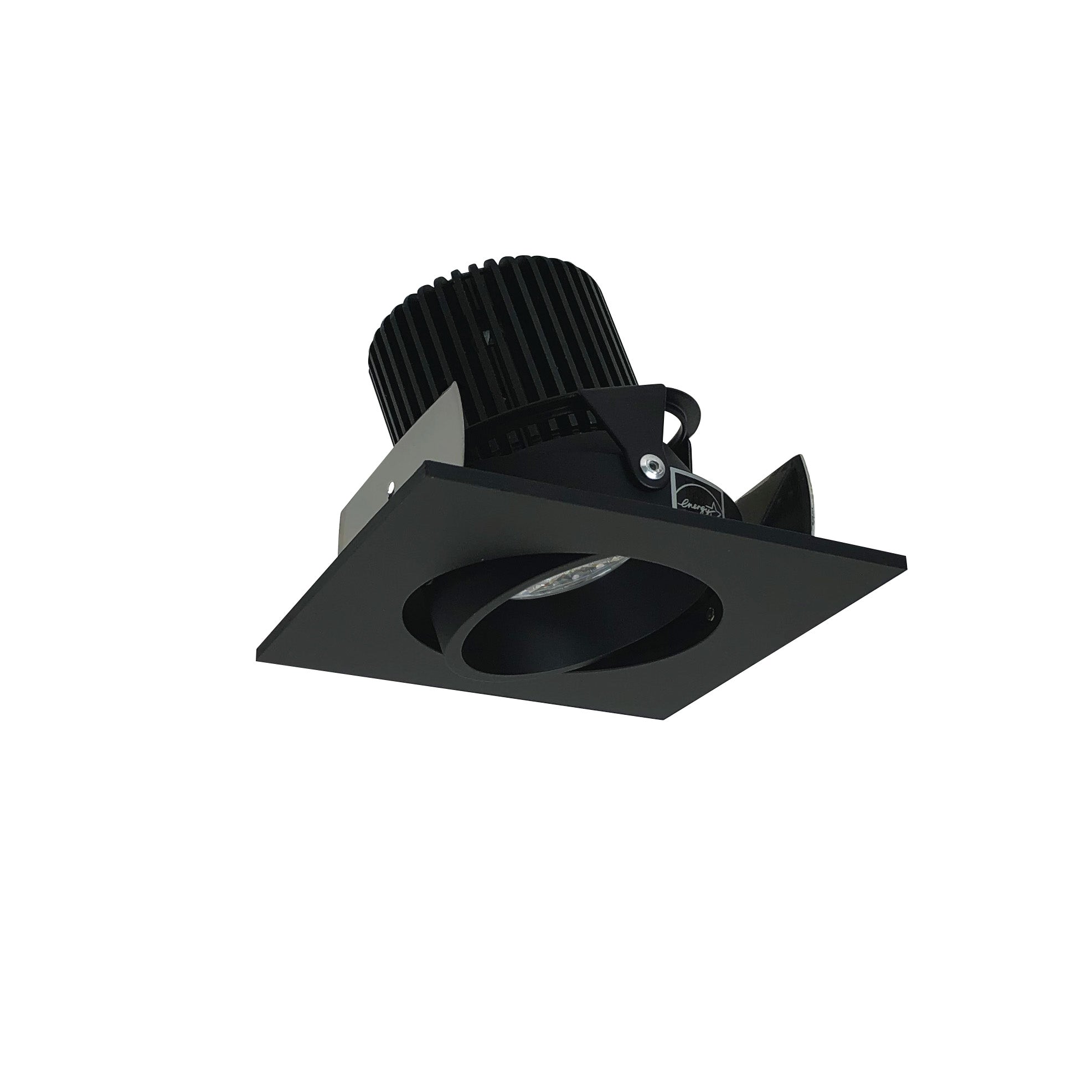 Nora Lighting NIOB - 2SC40QBB 2" Iolite LED Square Adjustable Cone Reflector, 10 - Degree Optic, 800lm / 12W, 4000K, Black Reflector / Black Flange - Sonic Electric