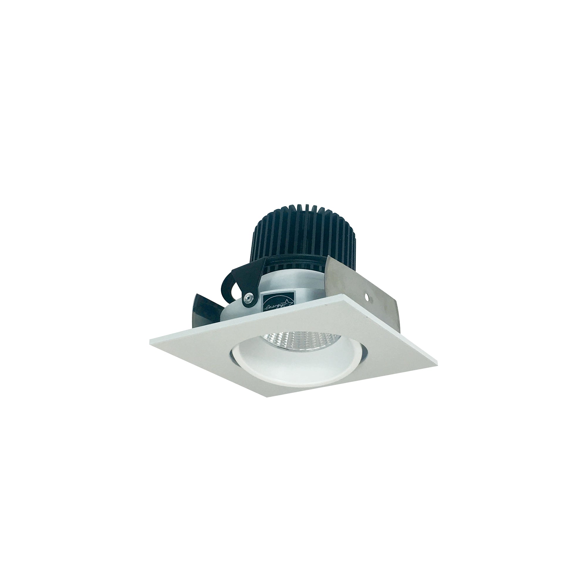 Nora Lighting NIOB - 2SC50XMPW 2" Iolite LED Square Adjustable Cone Reflector, 800lm / 14W, 5000K, Matte Powder White Reflector / Matte Powder White Flange - Sonic Electric