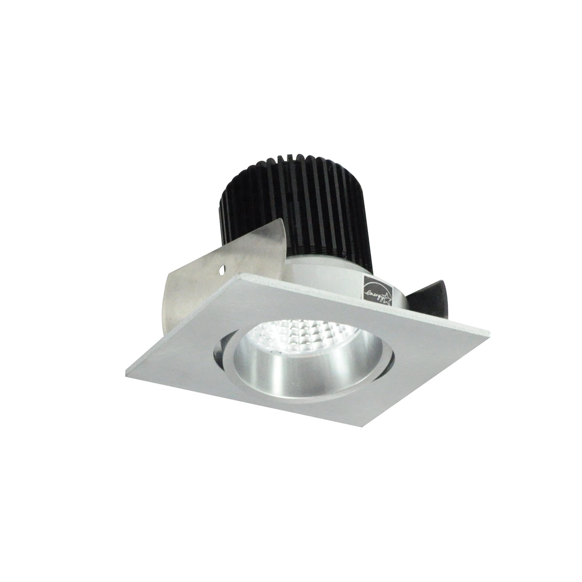Nora Lighting NIOB - 2SCCDXNN 2" Iolite LED Square Adjustable Cone Reflector, 800lm / 14W, Comfort Dim, Natural Metal Reflector / Natural Metal Flange - Sonic Electric