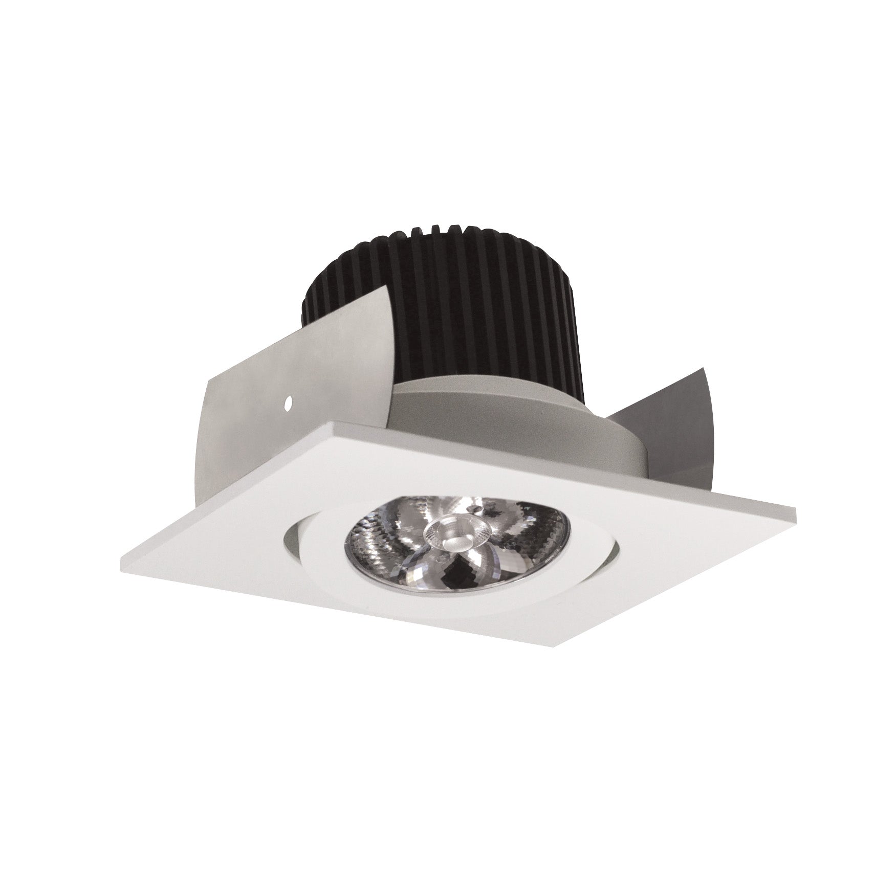 Nora Lighting NIOB - 2SG27QWW 2" Iolite LED Square Adjustable Gimbal, 10 - Degree Optic, 850lm / 12W, 2700K, White Finish - Sonic Electric