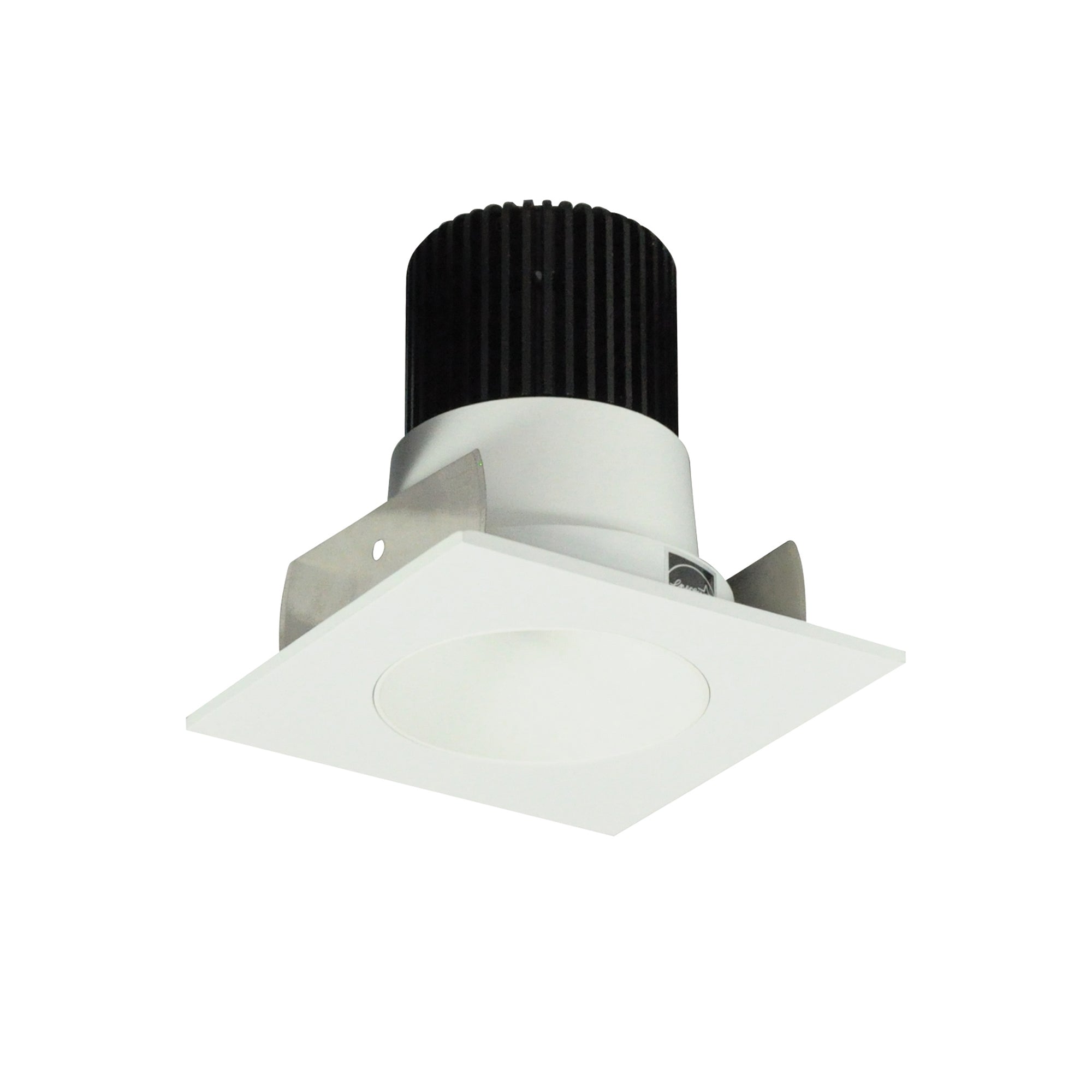Nora Lighting NIOB - 2SNDC27QMPW 2" Iolite LED Square Reflector with Round Aperture, 10 - Degree Optic, 800lm / 12W, 2700K, Matte Powder White Reflector / Matte Powder White Flange - Sonic Electric