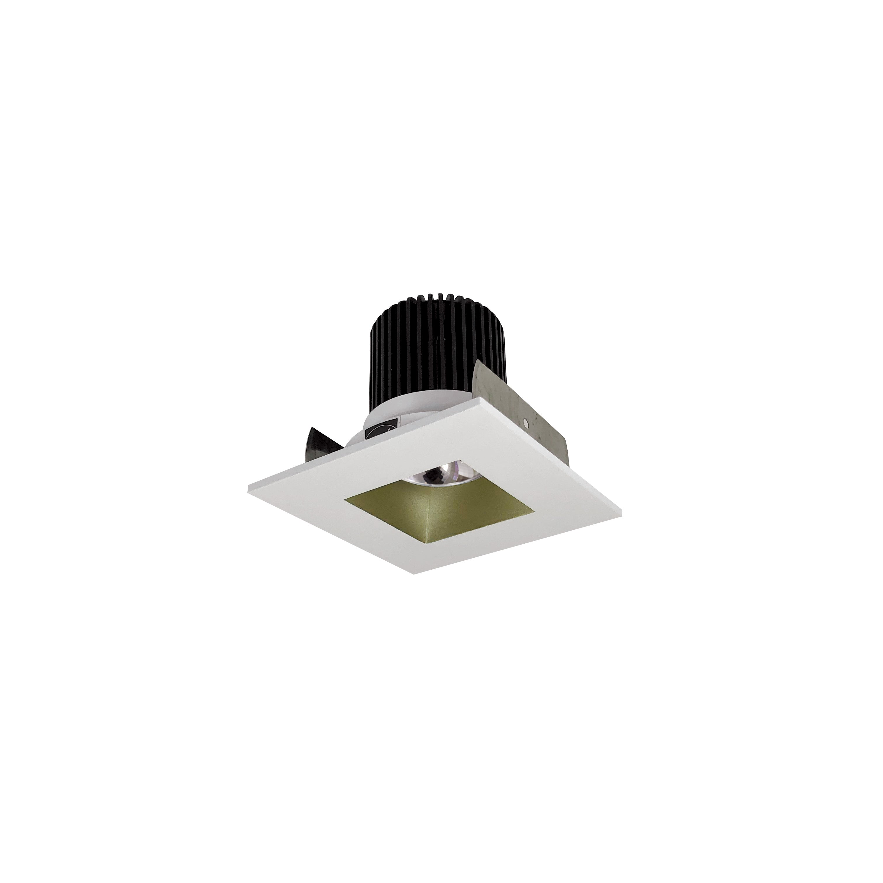 Nora Lighting NIOB - 2SNDSQ40QCHMPW 2" Iolite LED Square Reflector with Square Aperture, 10 - Degree Optic, 800lm / 12W, 4000K, Champagne Haze Reflector / Matte Powder White Flange - Sonic Electric