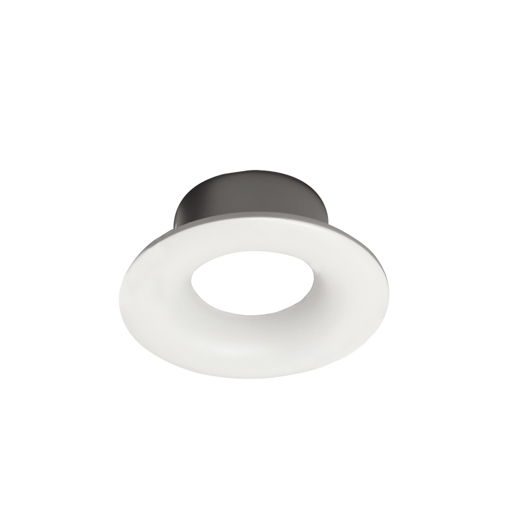 Nora Lighting NIOC - 1RNBWW 1" Iolite Can - less Round Bullnose Trim, White finish - Sonic Electric