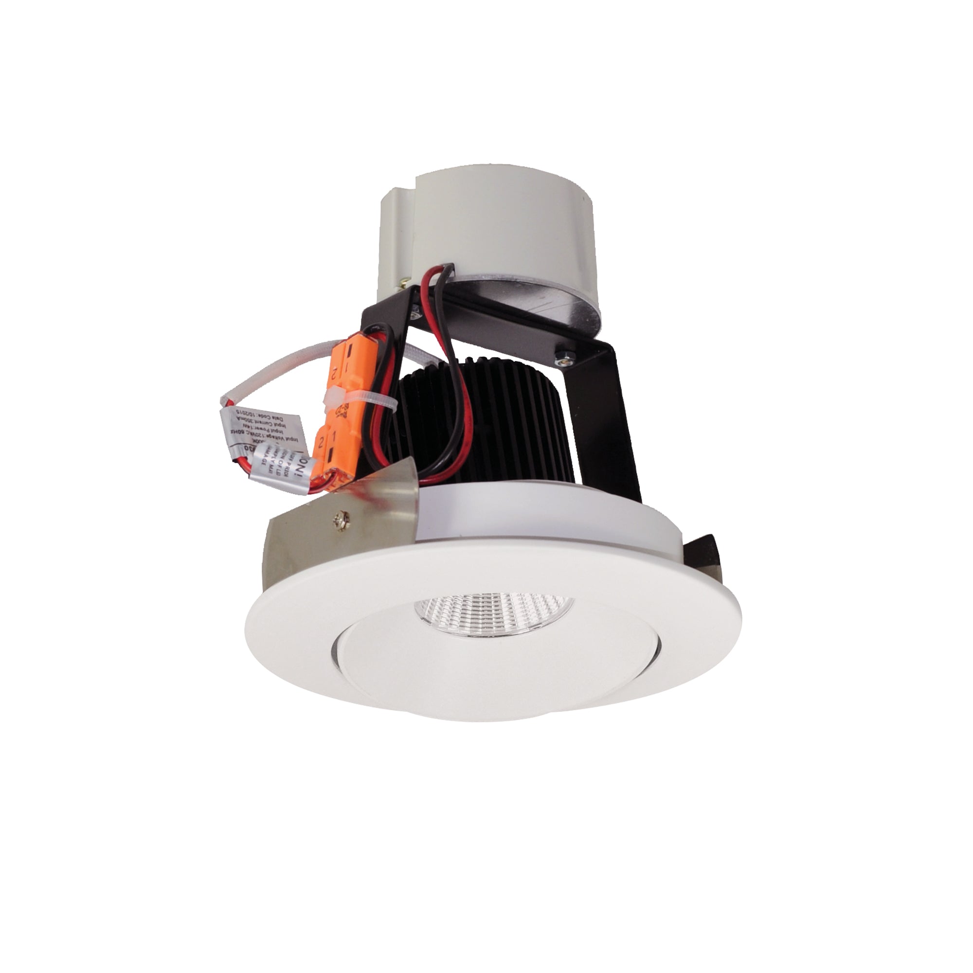Nora Lighting NIR - 4RC50XMPW 4" Iolite LED Round Adjustable Cone Retrofit, 800lm / 14W, 5000K, Matte Powder White Reflector / Matte Powder White Flange - Sonic Electric