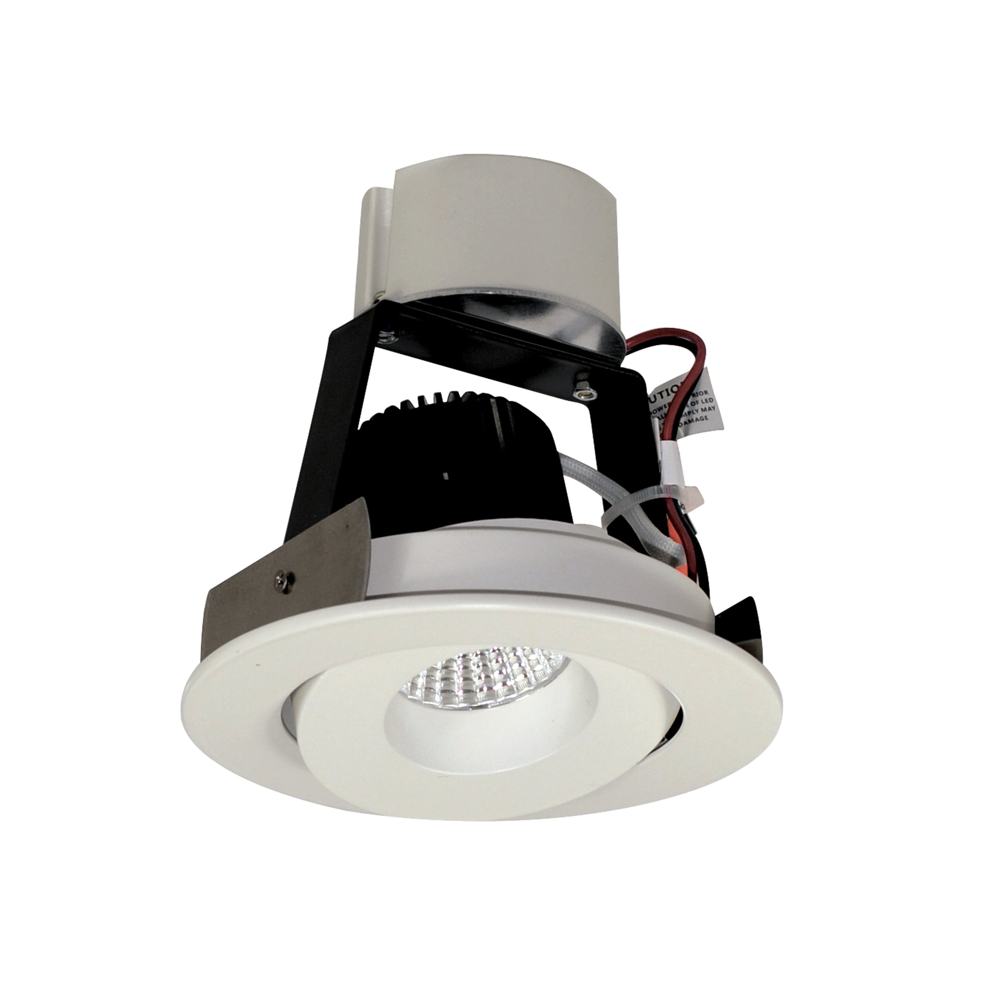 Nora Lighting NIR - 4RG35XWW/10 4" Iolite LED Round Adjustable Gimbal Retrofit, 1000lm / 12W, 3500K, White Finish - Sonic Electric