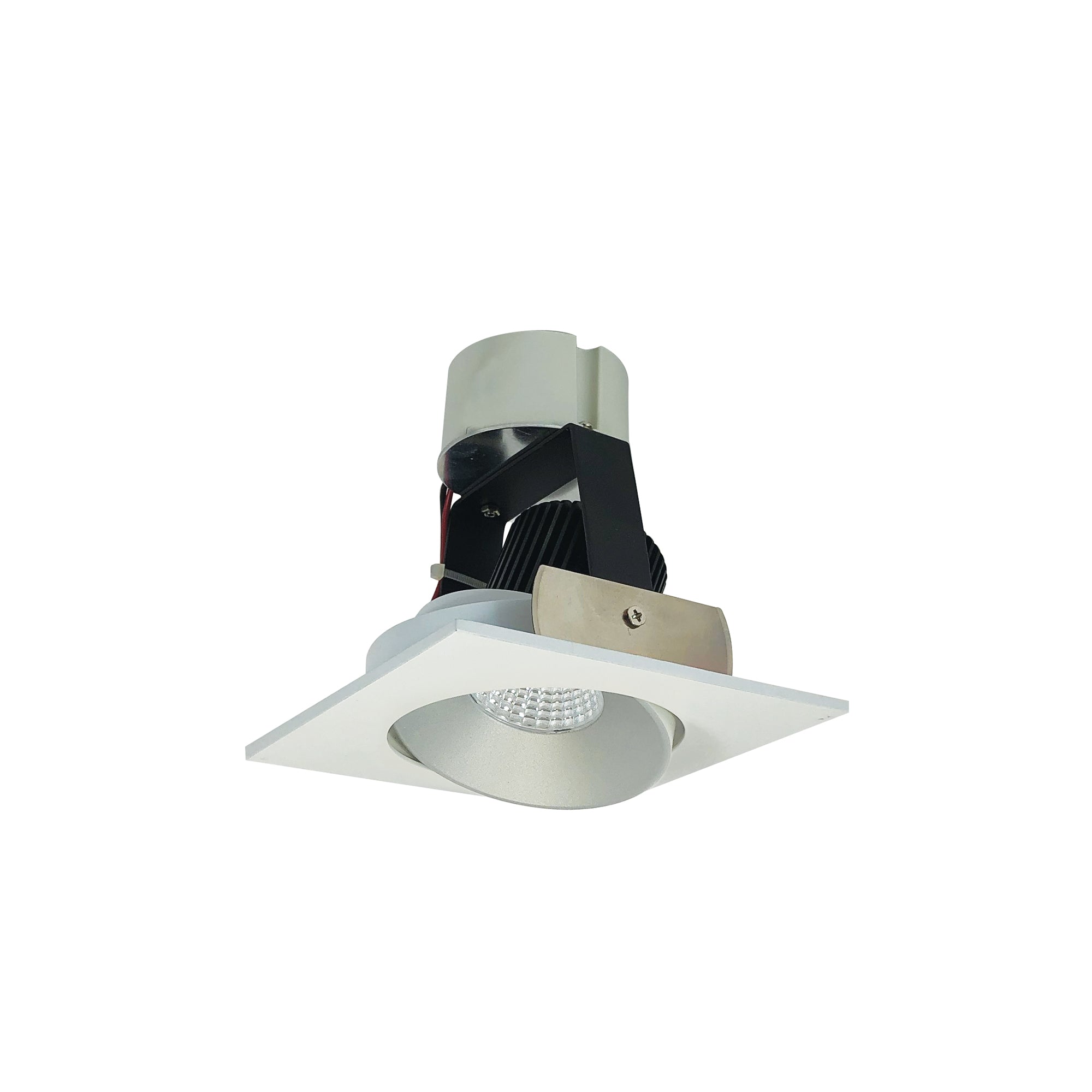 Nora Lighting NIR - 4SCCDXHW 4" Iolite LED Square Adjustable Cone Retrofit, 800lm / 12W, Comfort Dim, Haze Reflector / White Flange - Sonic Electric