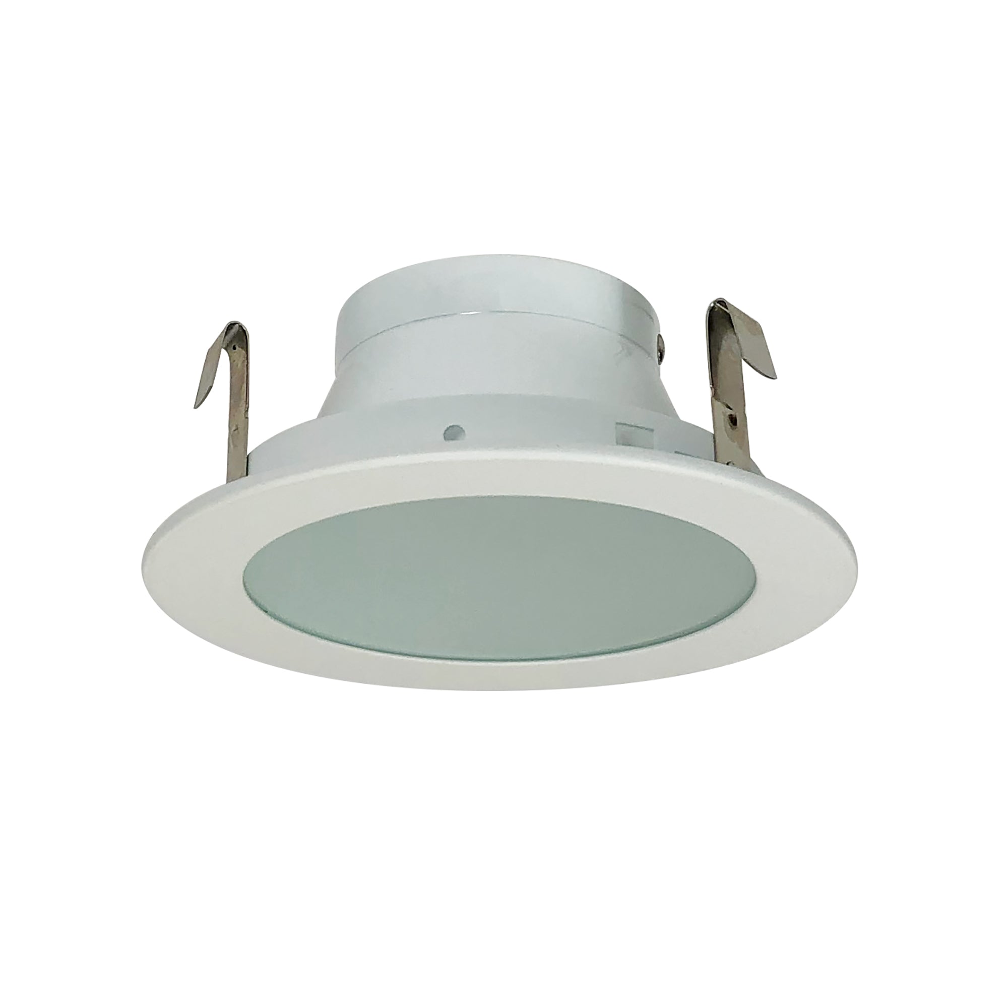 Nora Lighting NL - 426W 4",LV,FRST FLAT SHWR TRIM WHT - Sonic Electric