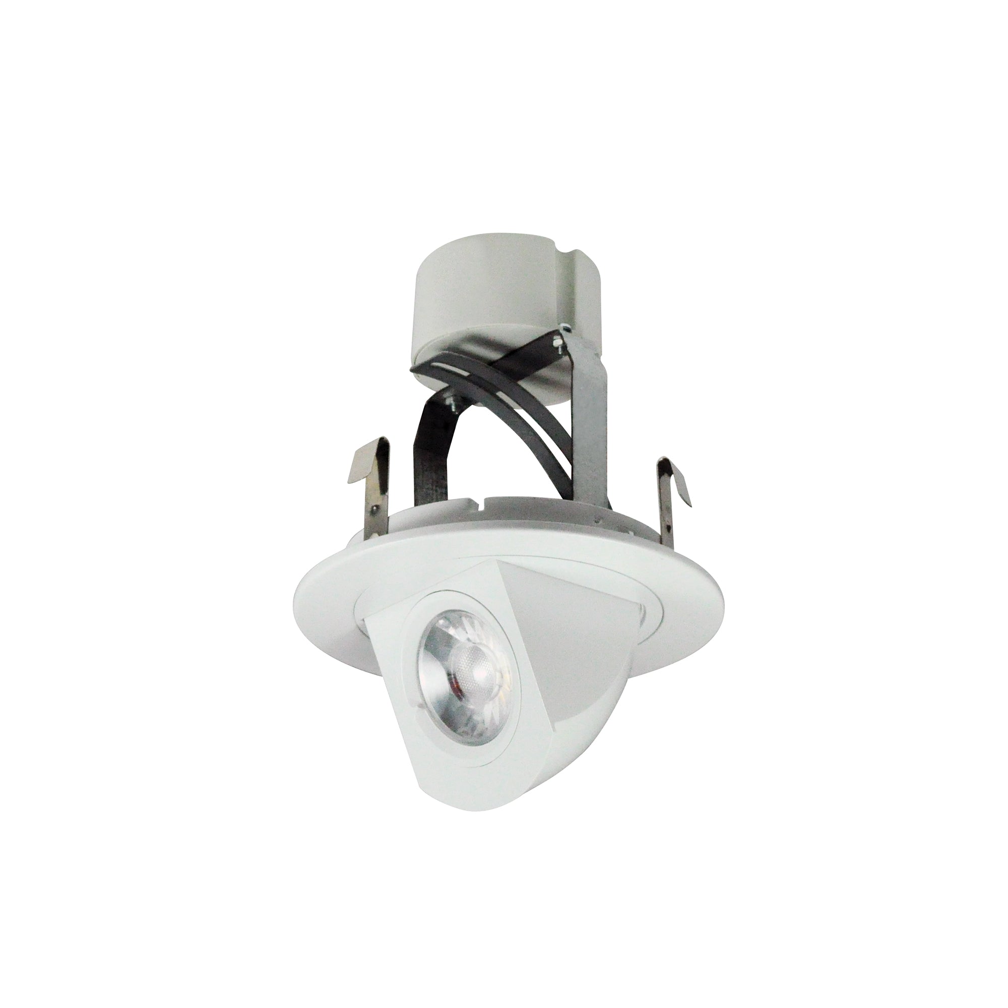 Nora Lighting NLCBC - 47027XMPW/AEM 4" Cobalt Round Adjustable Elbow LED Retrofit, 800lm / 12W, 2700K, Matte Powder White Finish, Pre - Wired for Emergency - Sonic Electric