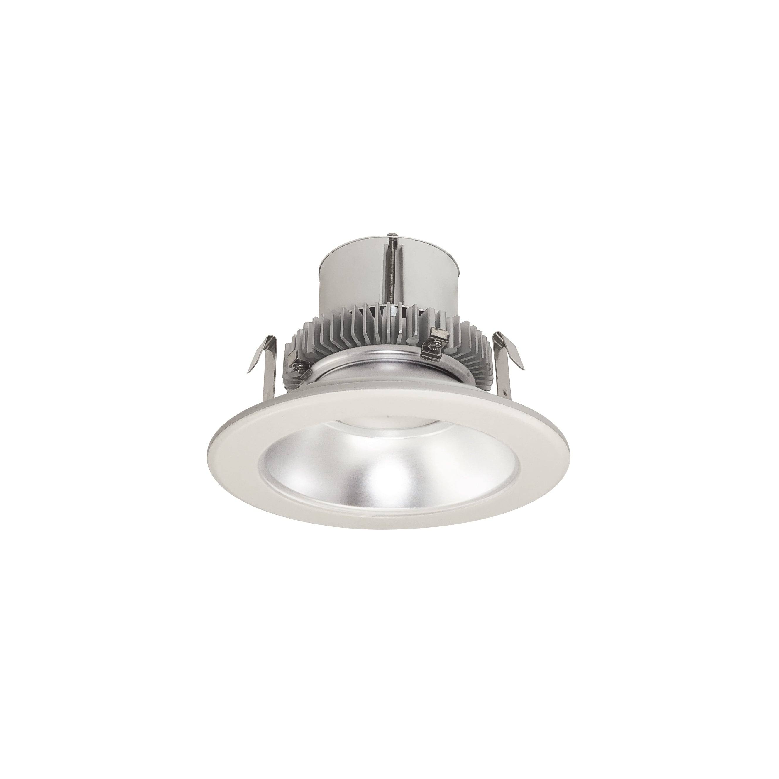Nora Lighting NLCBC2 - 45140DW/10LE4EM 4" Cobalt Click Round Retrofit Reflector, 12W, 4000K, Diffused Clear Reflector / White Flange, 120V 0 - 10V/Triac/ELV & 277V 0 - 10V Dimming, Wired for EM Compatibility - Sonic Electric