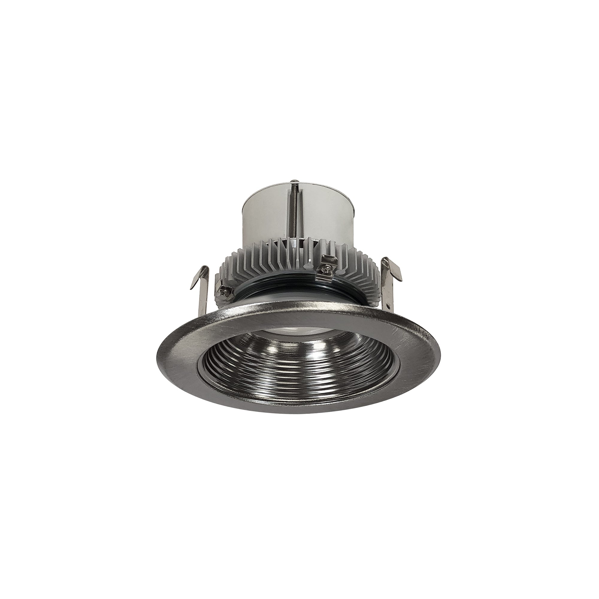 Nora Lighting NLCBC2 - 45240NN/10LE4 4" Cobalt Click Round Retrofit Baffle, 1000lm / 12W, 4000K, Natural Metal Baffle / Natural Metal Flange, 120 - 277V input; Phase or 0 - 10V dimming - Sonic Electric