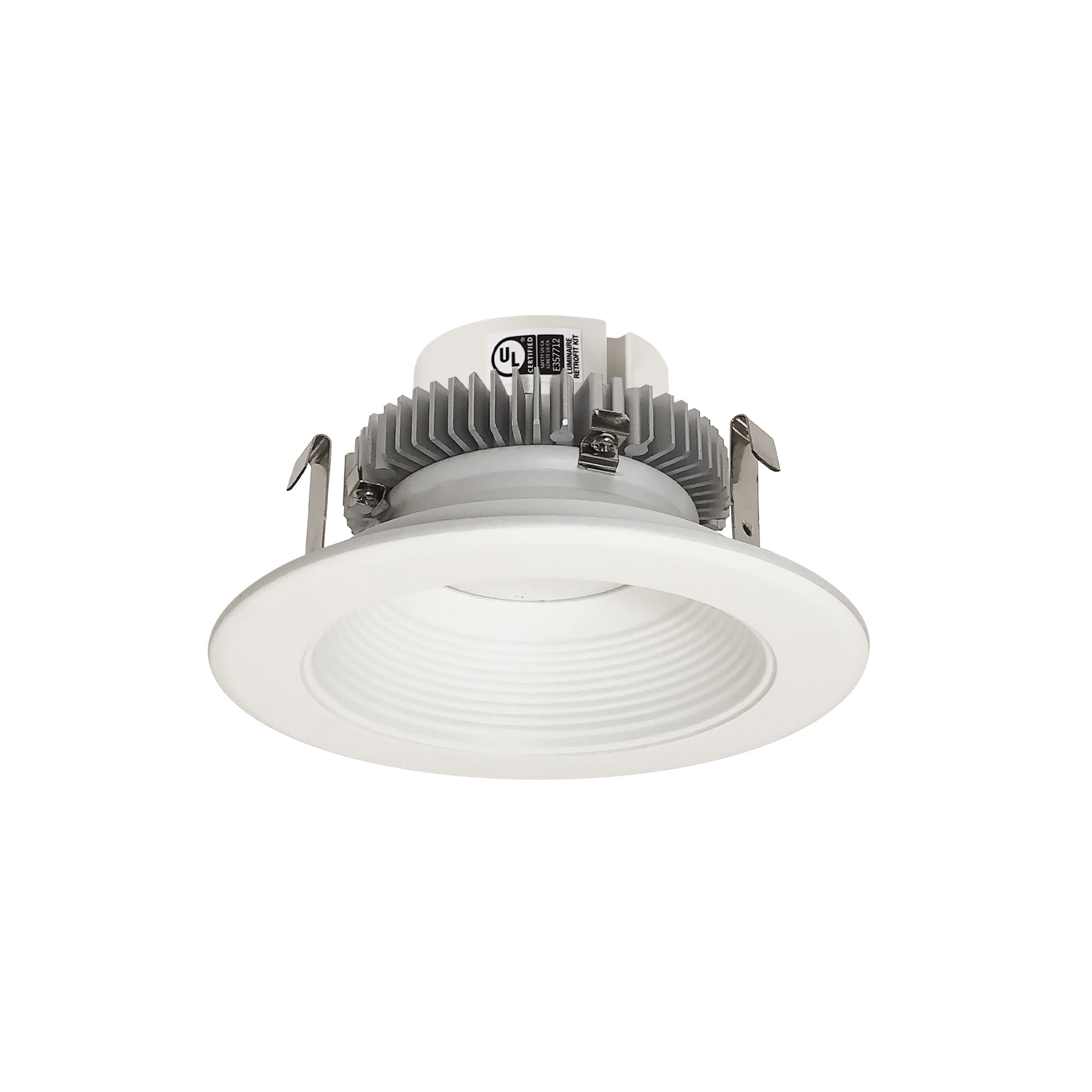 Nora Lighting NLCBC2 - 452TWMPW/10 4" Cobalt Click Round Retrofit Baffle, 1000lm / 13.5W, Selectable CCT, Matte Powder White Baffle / Matte Powder White Flange - Sonic Electric